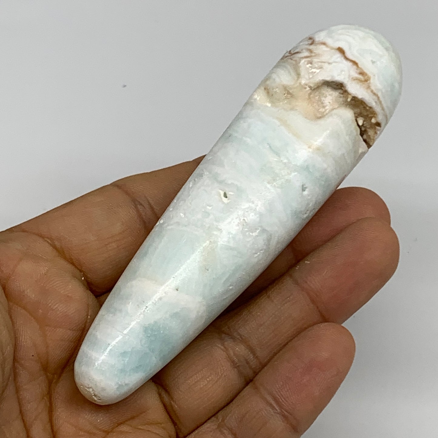 103.9g, 4"x1.1" Caribbean Calcite Wand Stick Home Decor, Collectible, B33695