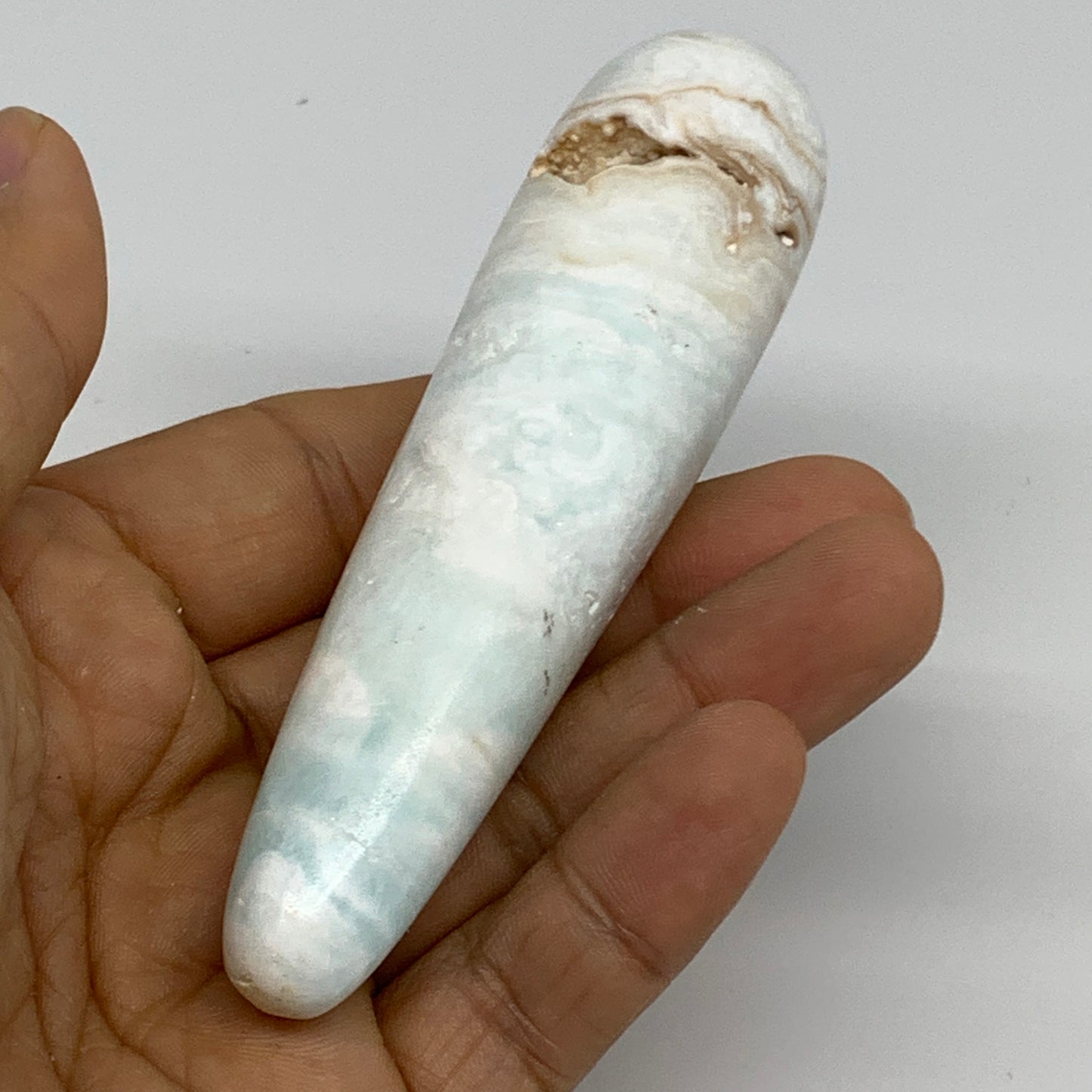 103.9g, 4"x1.1" Caribbean Calcite Wand Stick Home Decor, Collectible, B33695