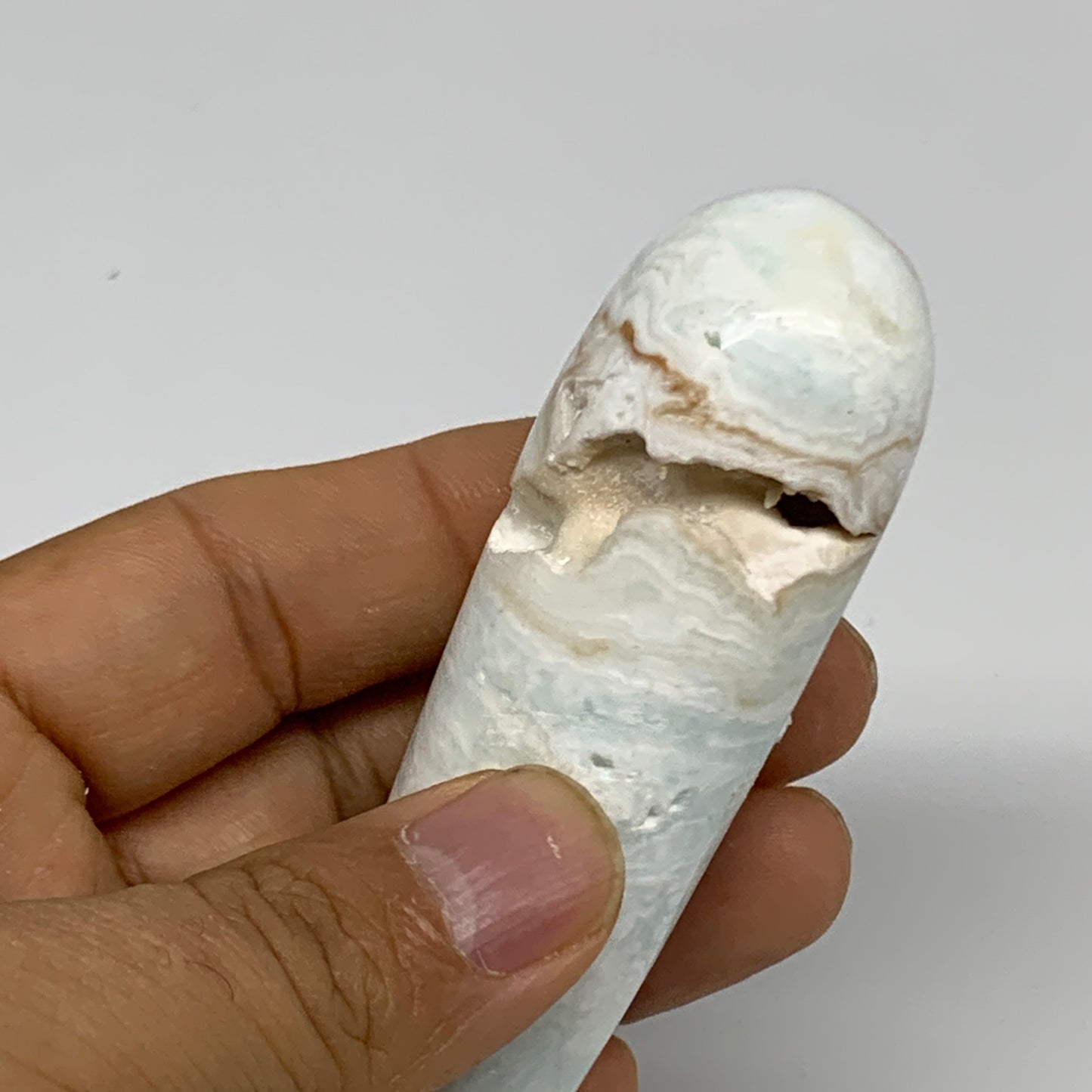 103.9g, 4"x1.1" Caribbean Calcite Wand Stick Home Decor, Collectible, B33695