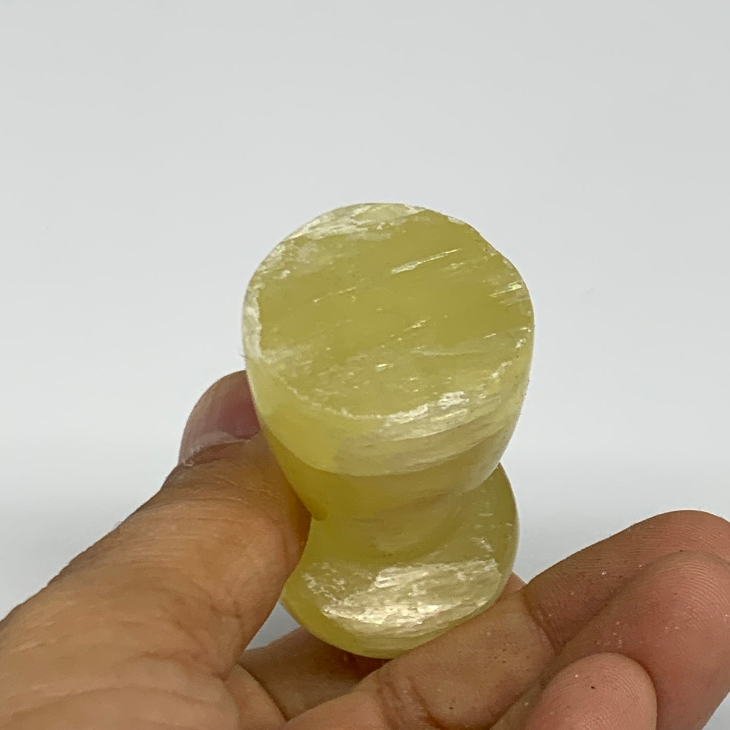 98.5g, 2.3"x1.2" Natural Lemon Calcite Mushroom Gemstone @Pakistan, B31679