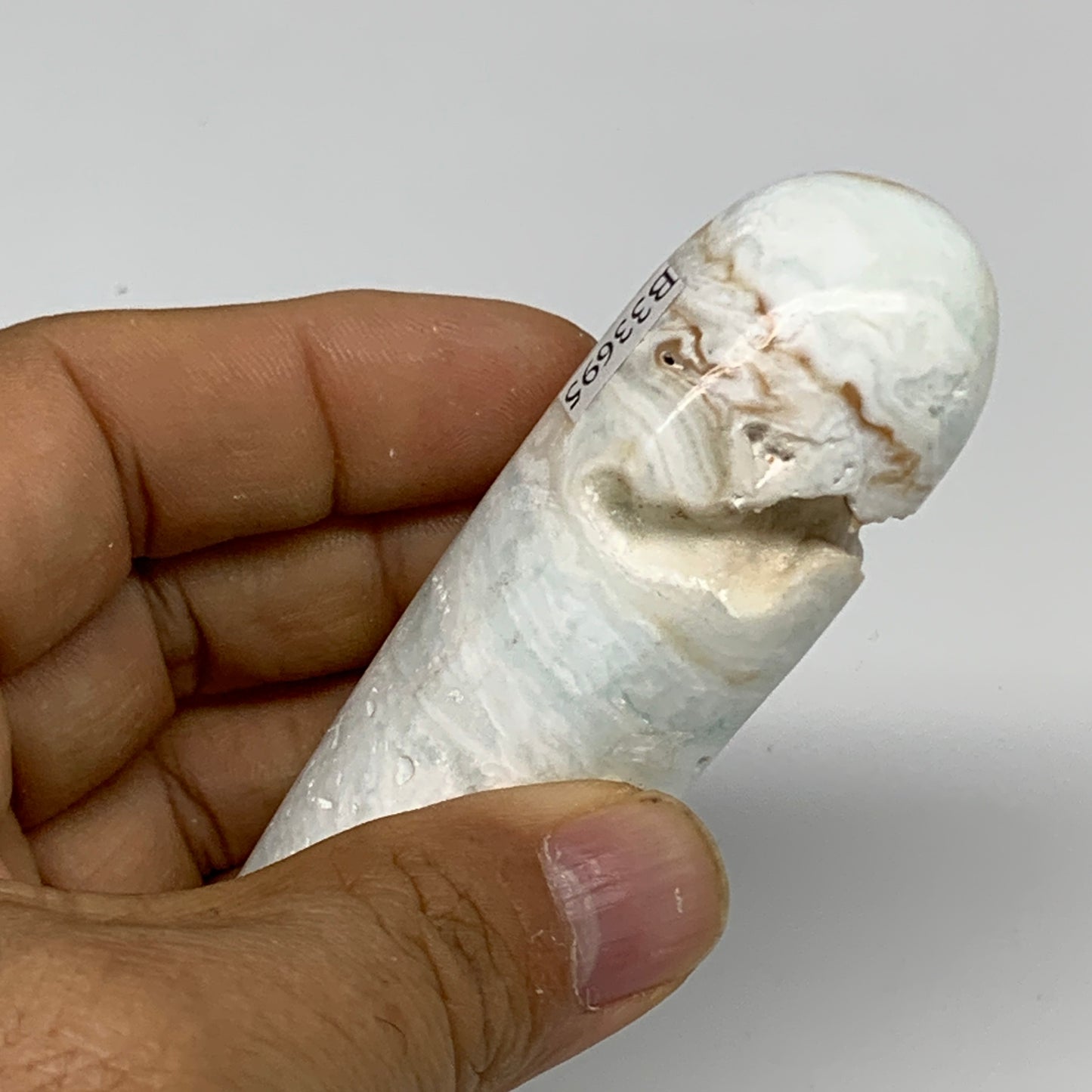 103.9g, 4"x1.1" Caribbean Calcite Wand Stick Home Decor, Collectible, B33695