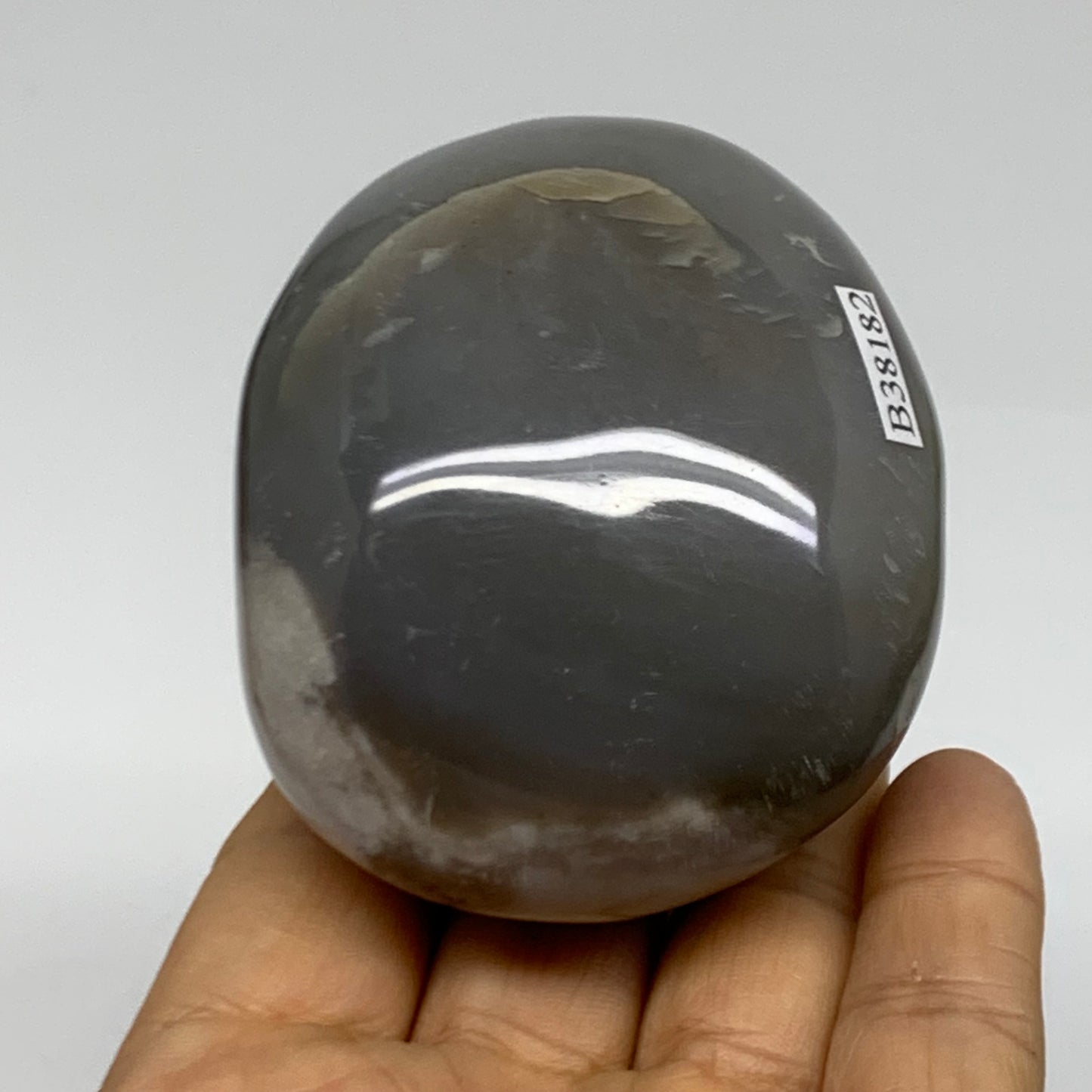 273.7g, 2.7"x2.3"x1.9" Natural Ocean Jasper Palm-Stone Orbicular Jasper, B38182