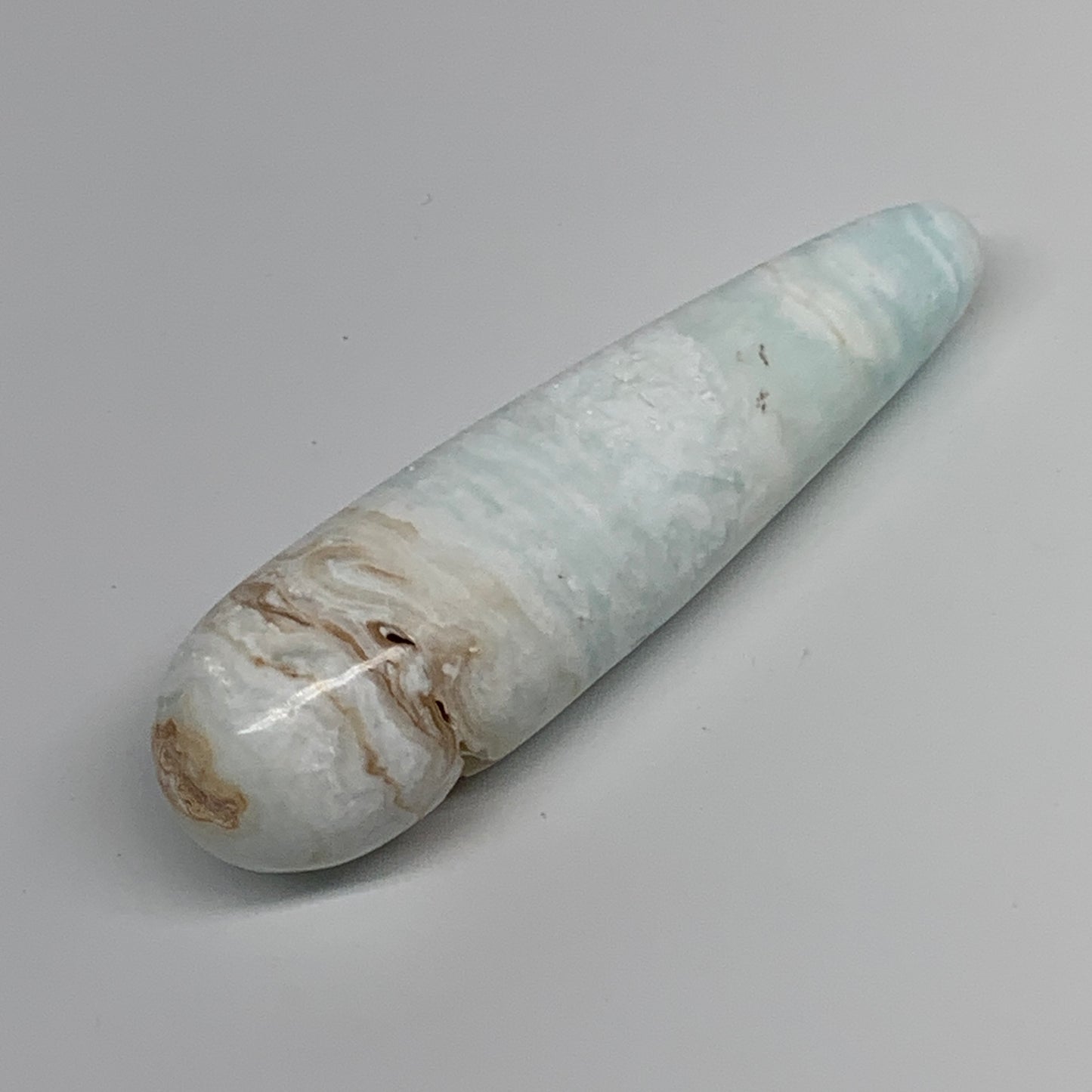 103.9g, 4"x1.1" Caribbean Calcite Wand Stick Home Decor, Collectible, B33695