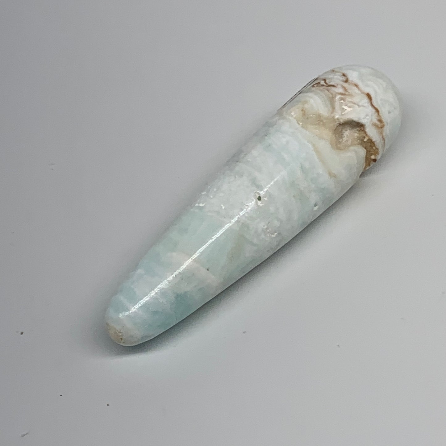 103.9g, 4"x1.1" Caribbean Calcite Wand Stick Home Decor, Collectible, B33695