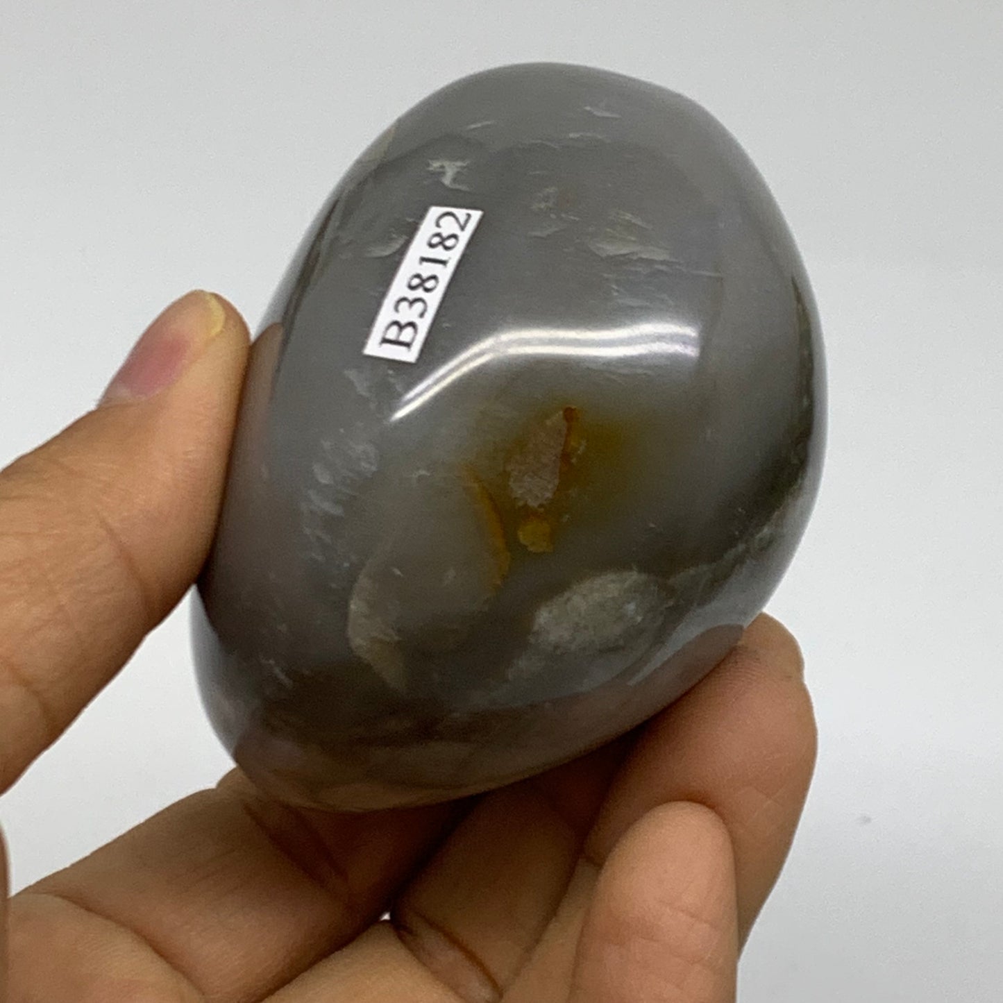 273.7g, 2.7"x2.3"x1.9" Natural Ocean Jasper Palm-Stone Orbicular Jasper, B38182