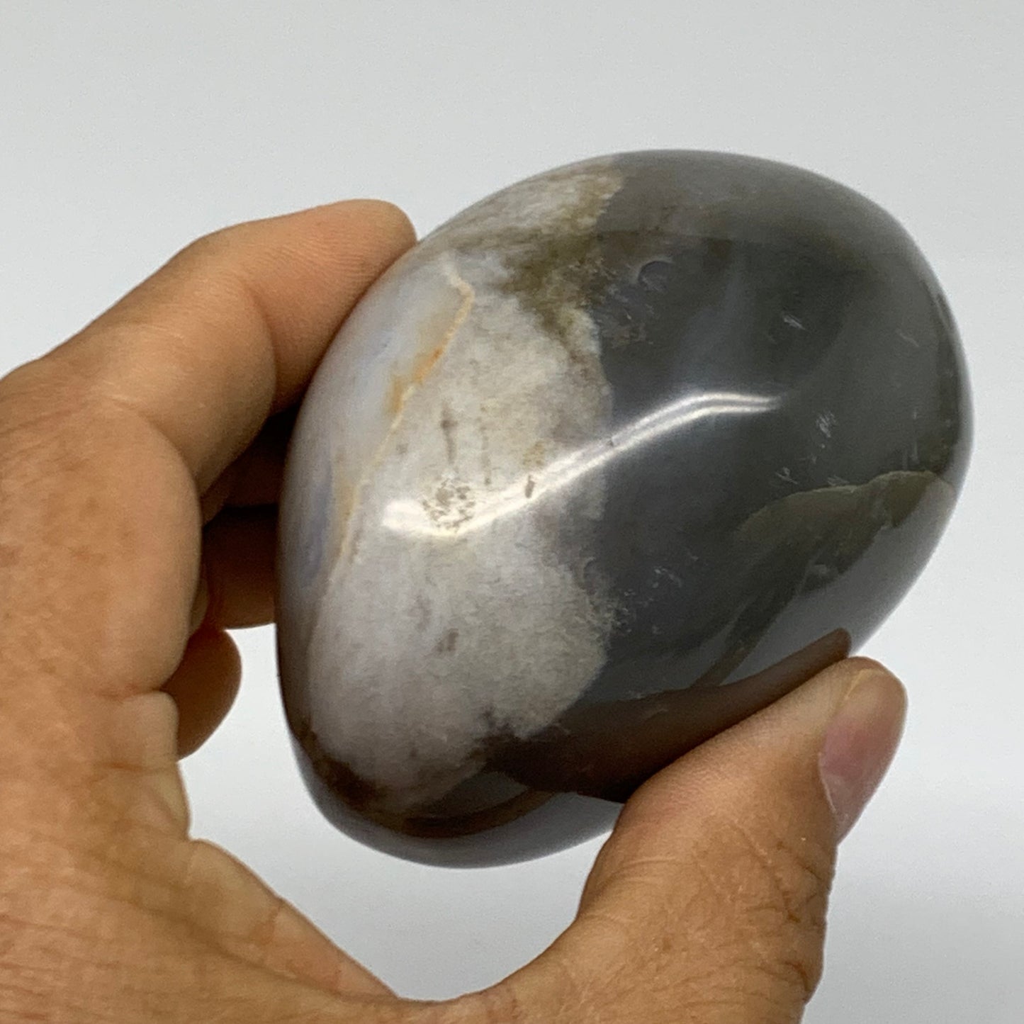 273.7g, 2.7"x2.3"x1.9" Natural Ocean Jasper Palm-Stone Orbicular Jasper, B38182