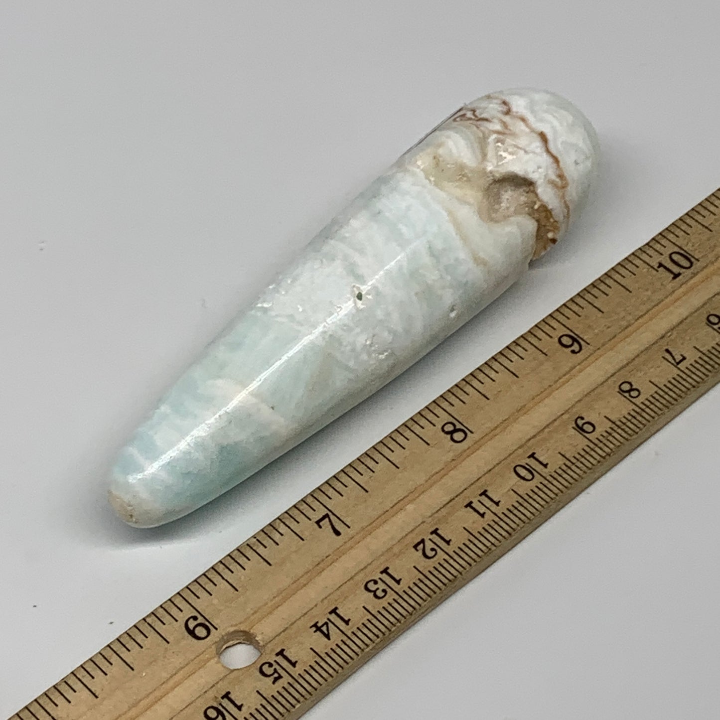 103.9g, 4"x1.1" Caribbean Calcite Wand Stick Home Decor, Collectible, B33695