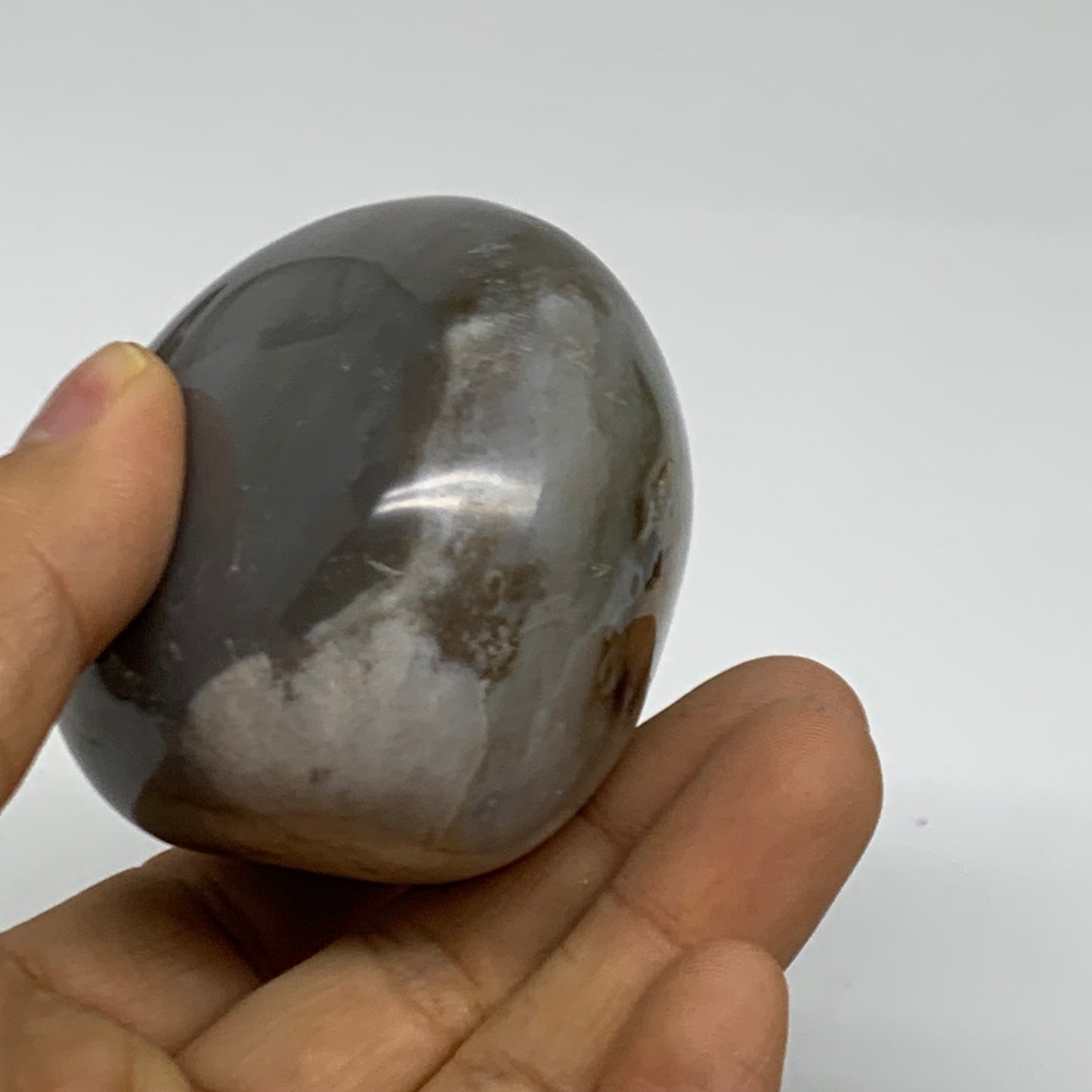 273.7g, 2.7"x2.3"x1.9" Natural Ocean Jasper Palm-Stone Orbicular Jasper, B38182