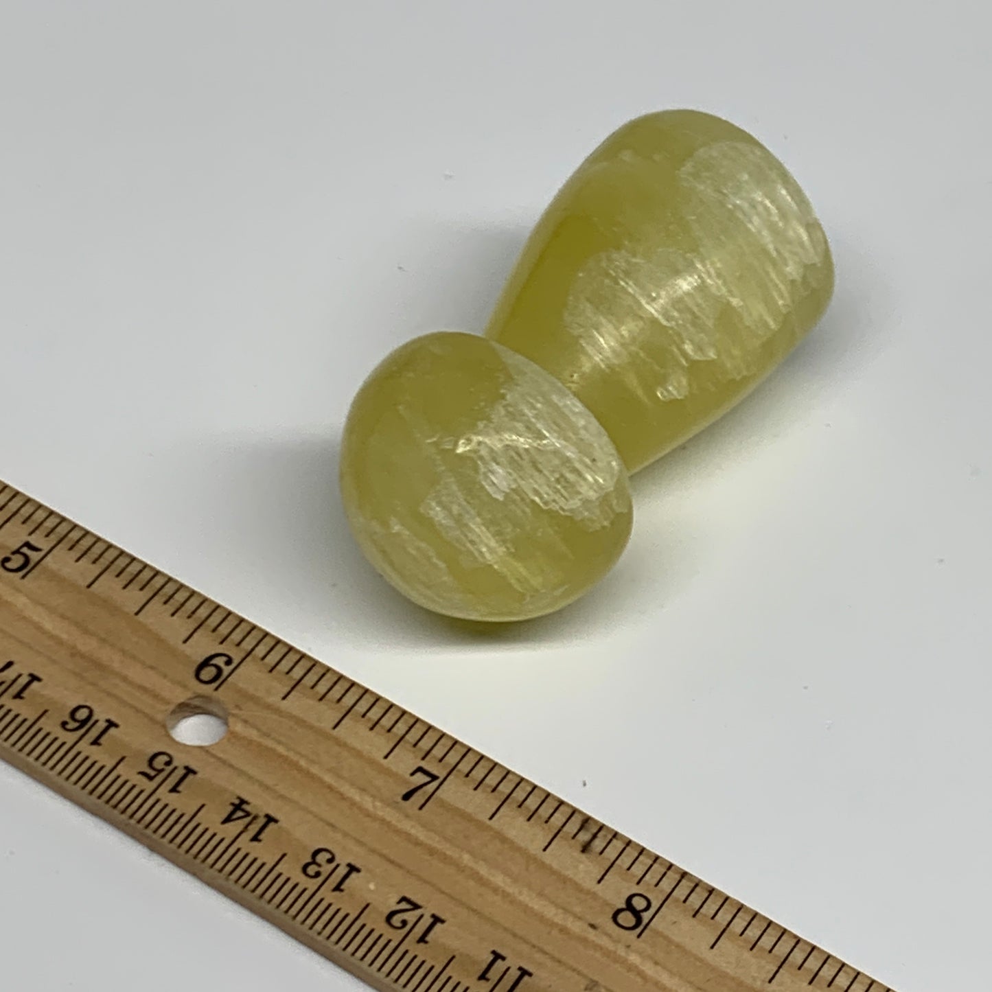 98.5g, 2.3"x1.2" Natural Lemon Calcite Mushroom Gemstone @Pakistan, B31679