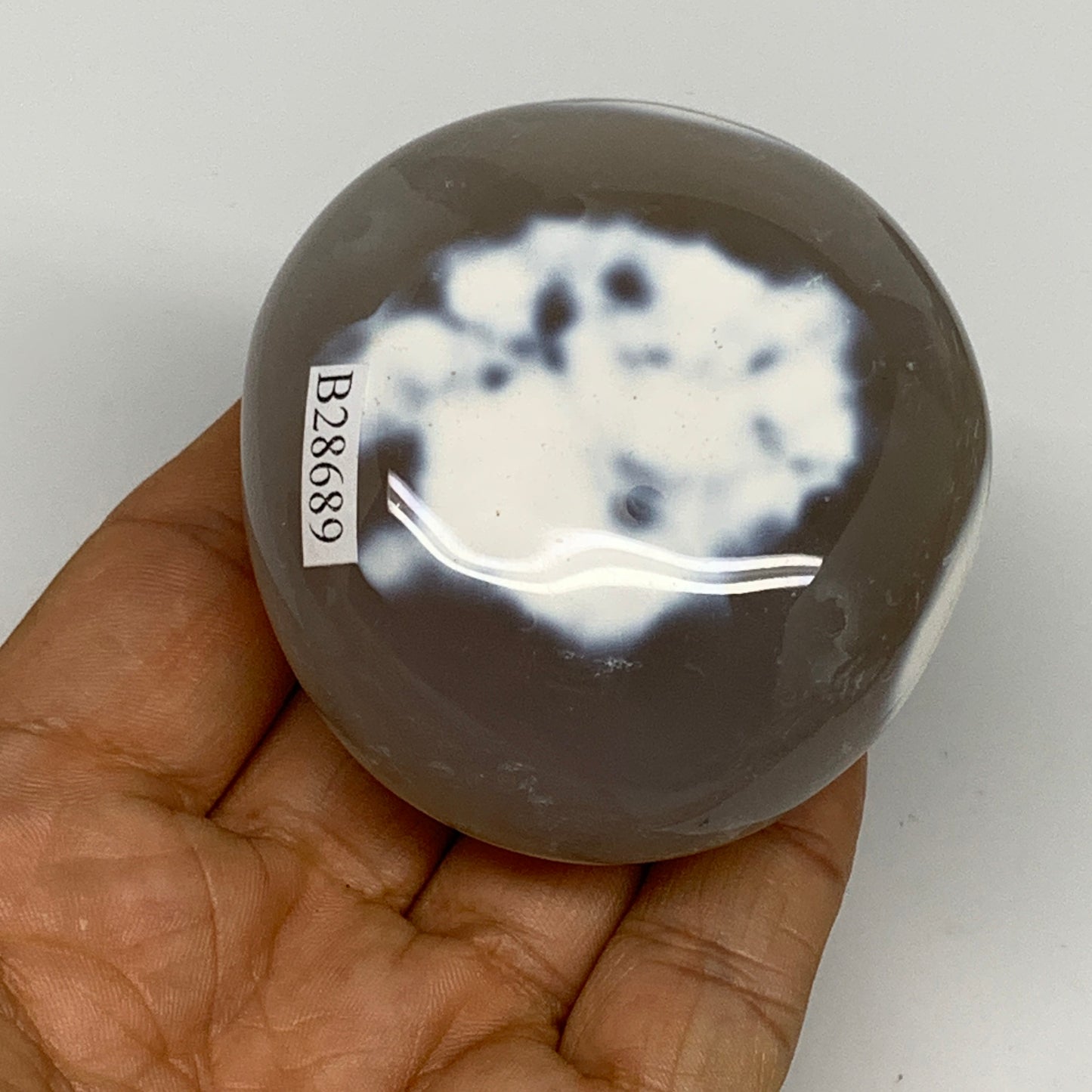 197.2g, 2.5"x2.3"x1.6" Orca Agate Palm-Stone Reiki Energy Crystal Reiki, B28689