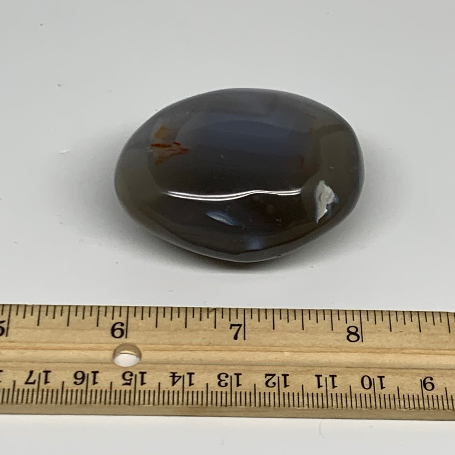 98.5g, 2.2"x1.7"x1.1" Orca Agate Palm-Stone Reiki Energy Crystal Reiki, B27881