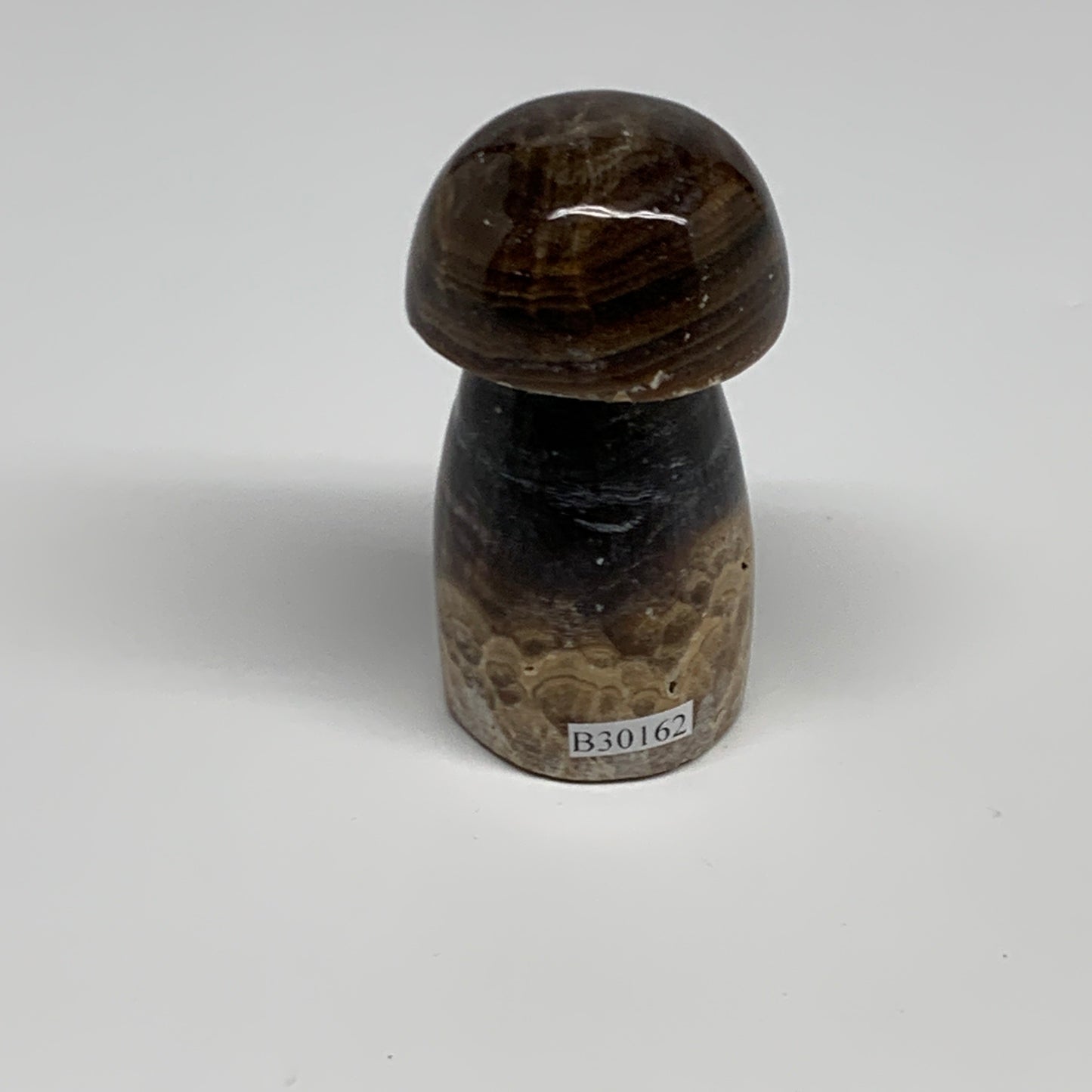 132.7g, 2.6"x1.3" Natural Chocolate Calcite Mushroom Gemstone @Pakistan, B30162