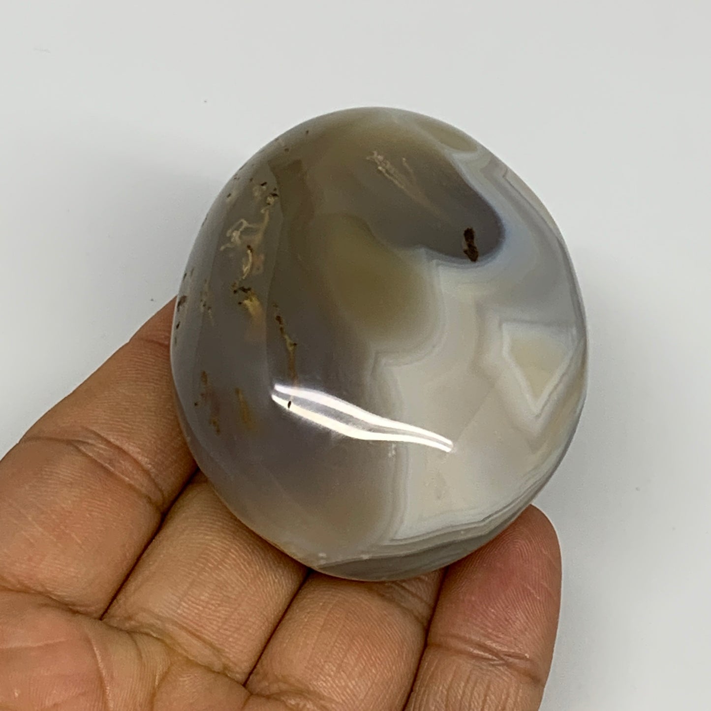 118.4g, 2.5"x2"x1.2" Orca Agate Palm-Stone Reiki Energy Crystal Reiki, B28688