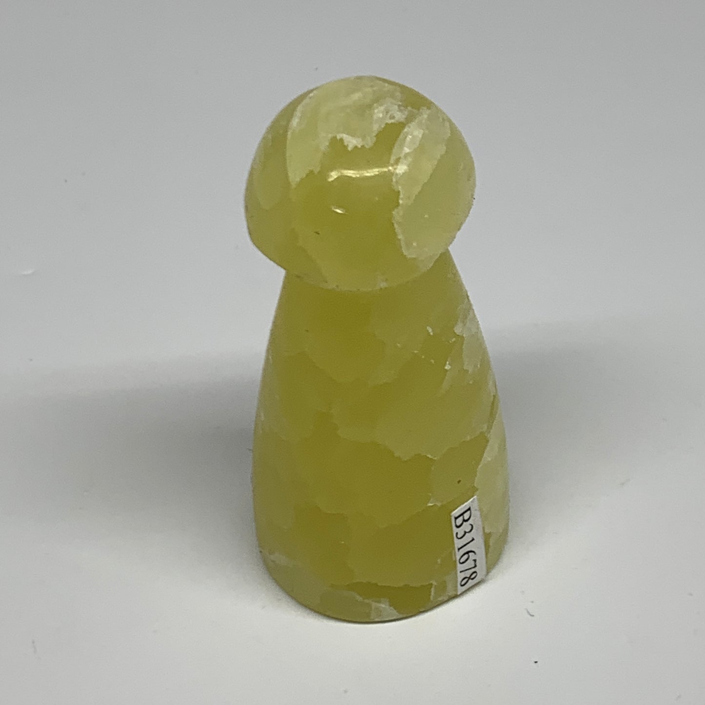 102.3g, 2.4"x1.2" Natural Lemon Calcite Mushroom Gemstone @Pakistan, B31678