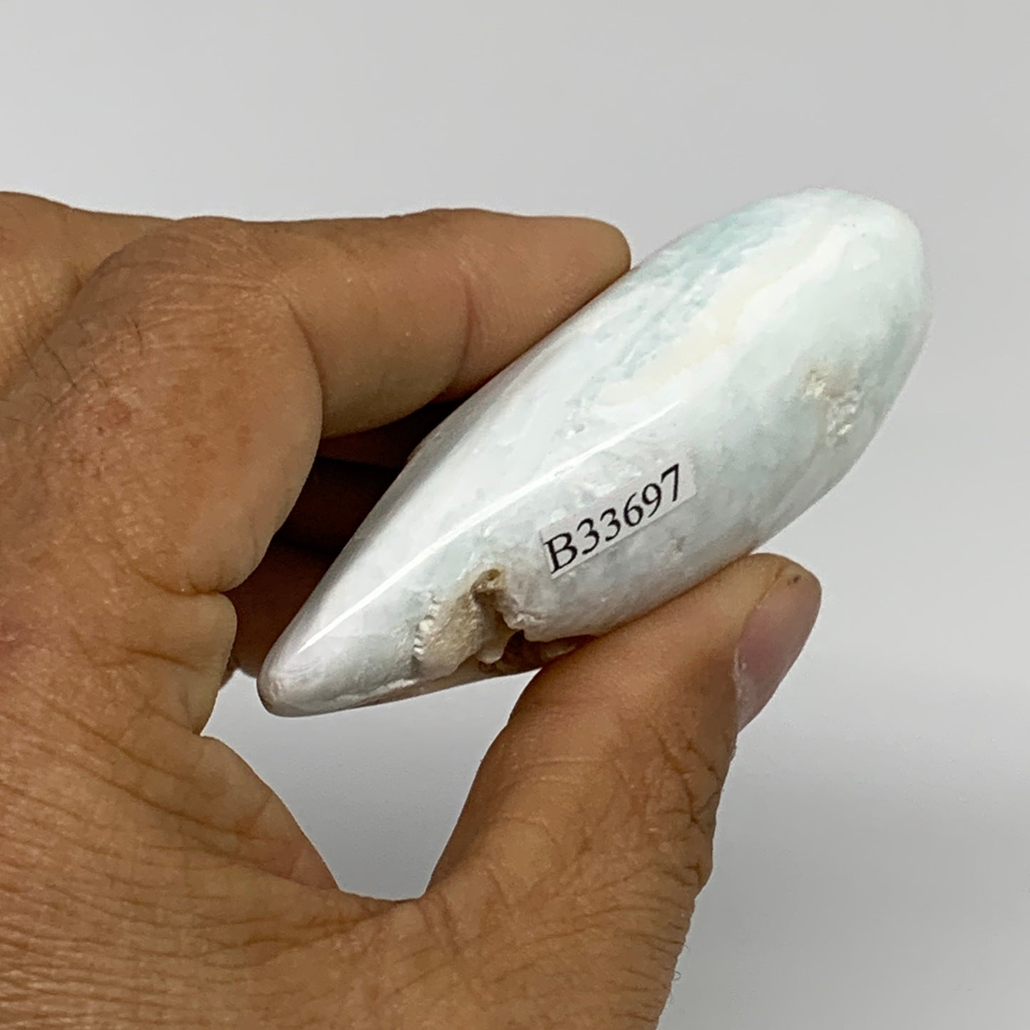 100g, 3"x1.7"x1", Caribbean Calcite Teardrop Shape @Afghanistan, B33697