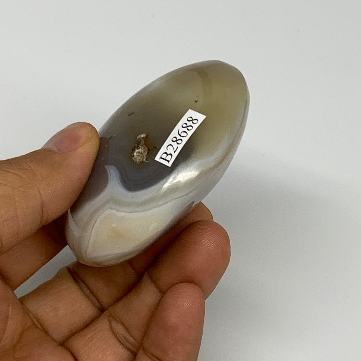 118.4g, 2.5"x2"x1.2" Orca Agate Palm-Stone Reiki Energy Crystal Reiki, B28688