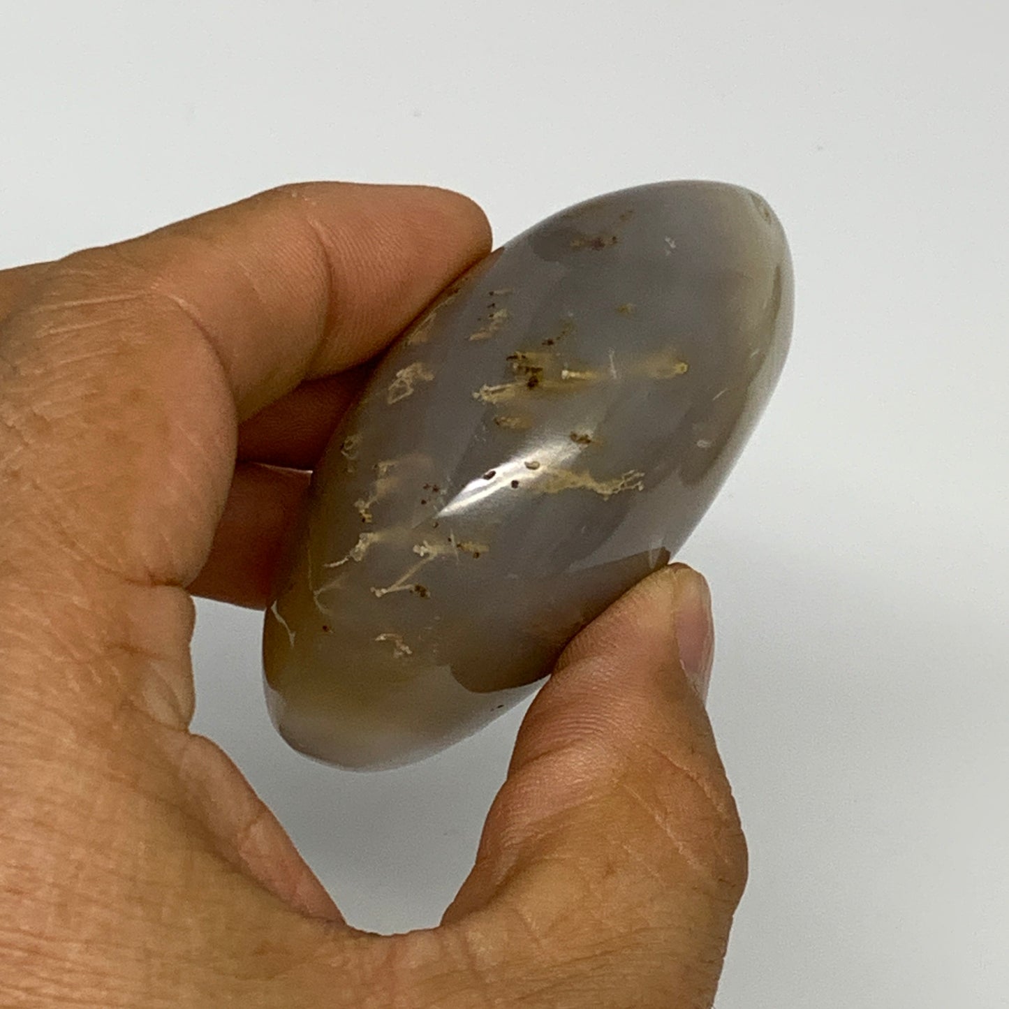 118.4g, 2.5"x2"x1.2" Orca Agate Palm-Stone Reiki Energy Crystal Reiki, B28688