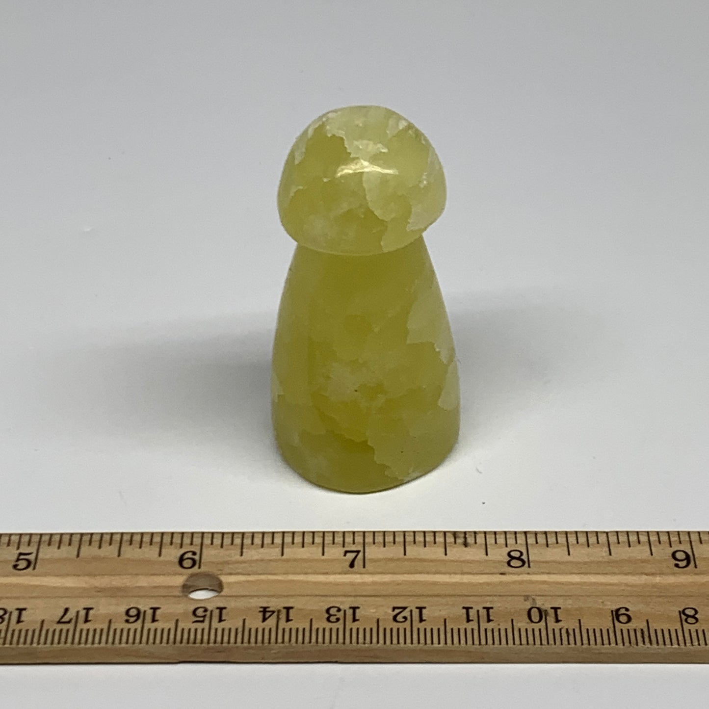 102.3g, 2.4"x1.2" Natural Lemon Calcite Mushroom Gemstone @Pakistan, B31678