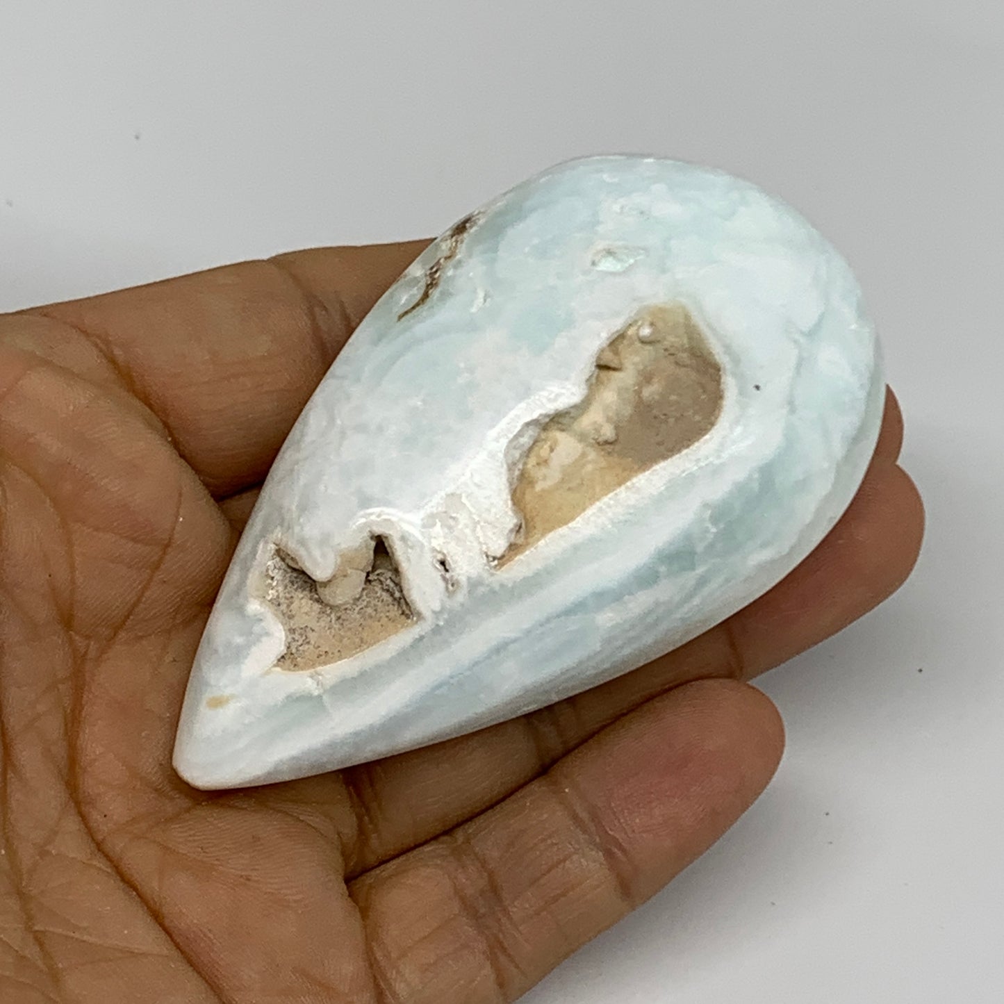 100g, 3"x1.7"x1", Caribbean Calcite Teardrop Shape @Afghanistan, B33697