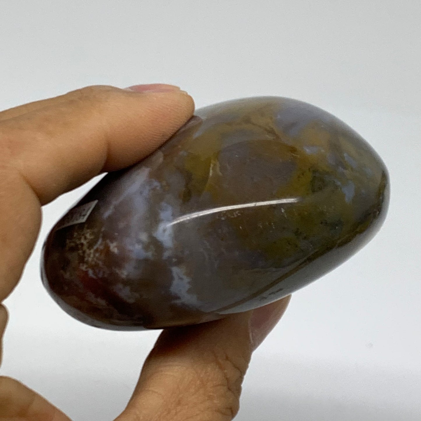 254.9g, 2.9"x2.7"x1.4" Natural Ocean Jasper Palm-Stone Orbicular Jasper, B38184