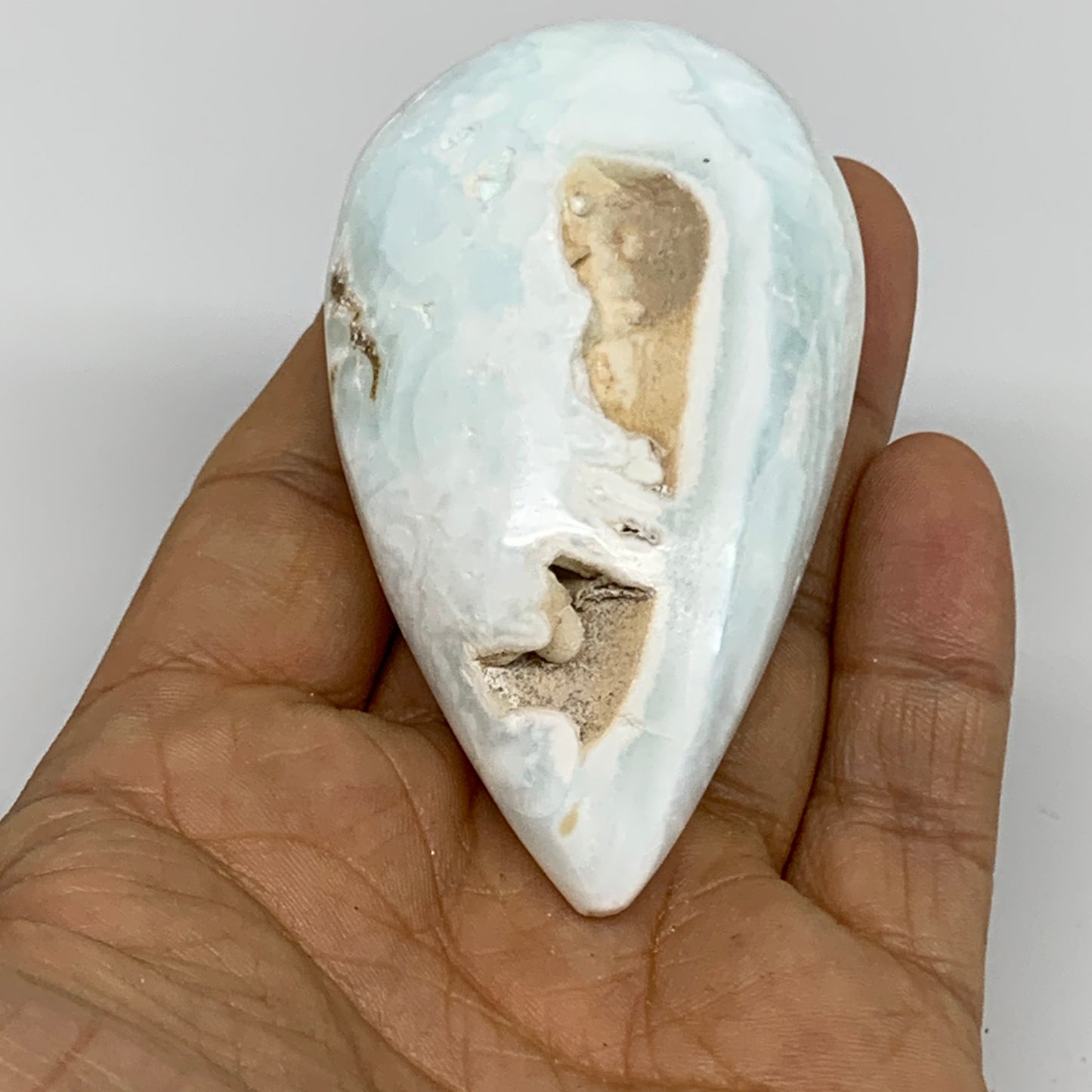 100g, 3"x1.7"x1", Caribbean Calcite Teardrop Shape @Afghanistan, B33697