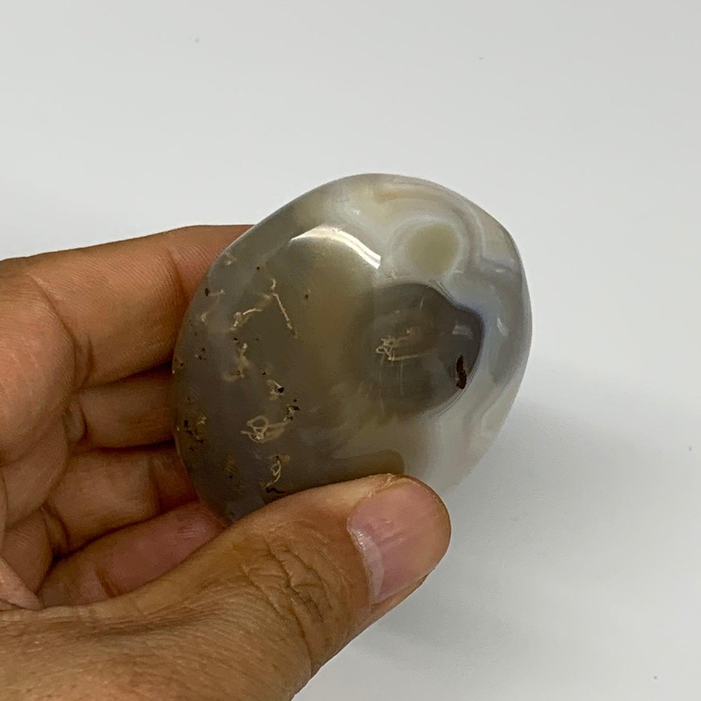 118.4g, 2.5"x2"x1.2" Orca Agate Palm-Stone Reiki Energy Crystal Reiki, B28688