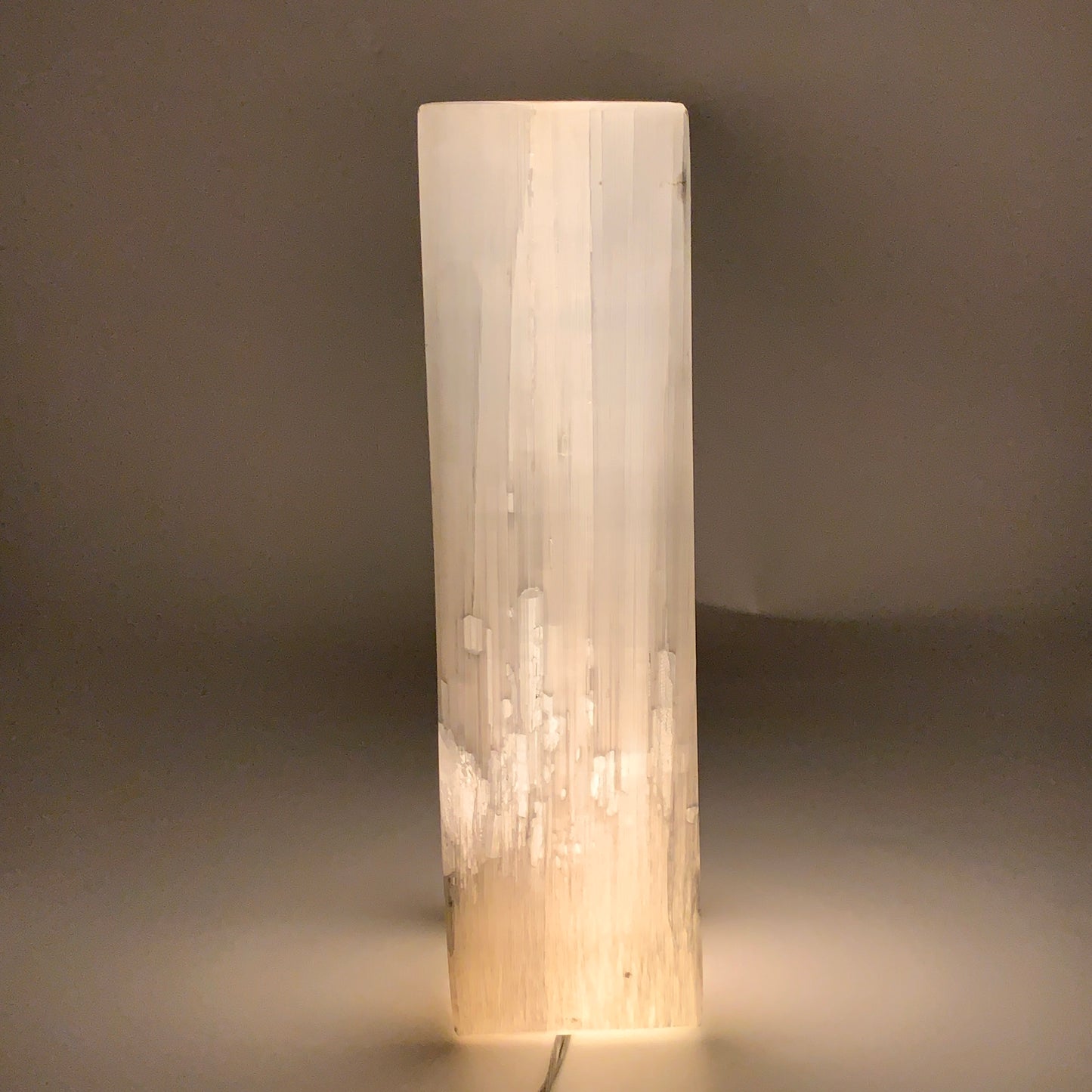 10.4 lbs. 11.75"x3.5", Rectangle Selenite (Satin Spar) Lamp, w/6ft Chord, B35791