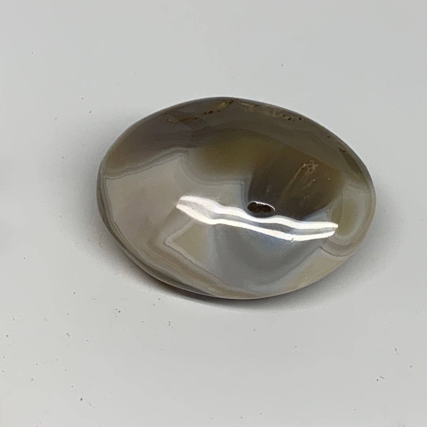 118.4g, 2.5"x2"x1.2" Orca Agate Palm-Stone Reiki Energy Crystal Reiki, B28688