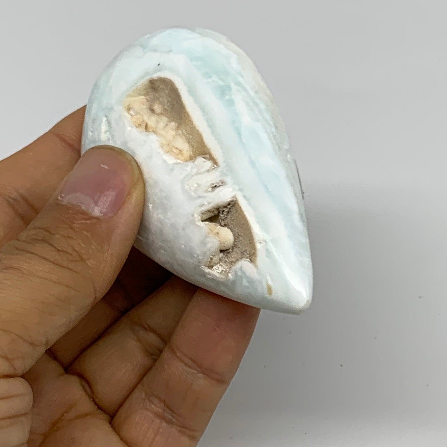 100g, 3"x1.7"x1", Caribbean Calcite Teardrop Shape @Afghanistan, B33697