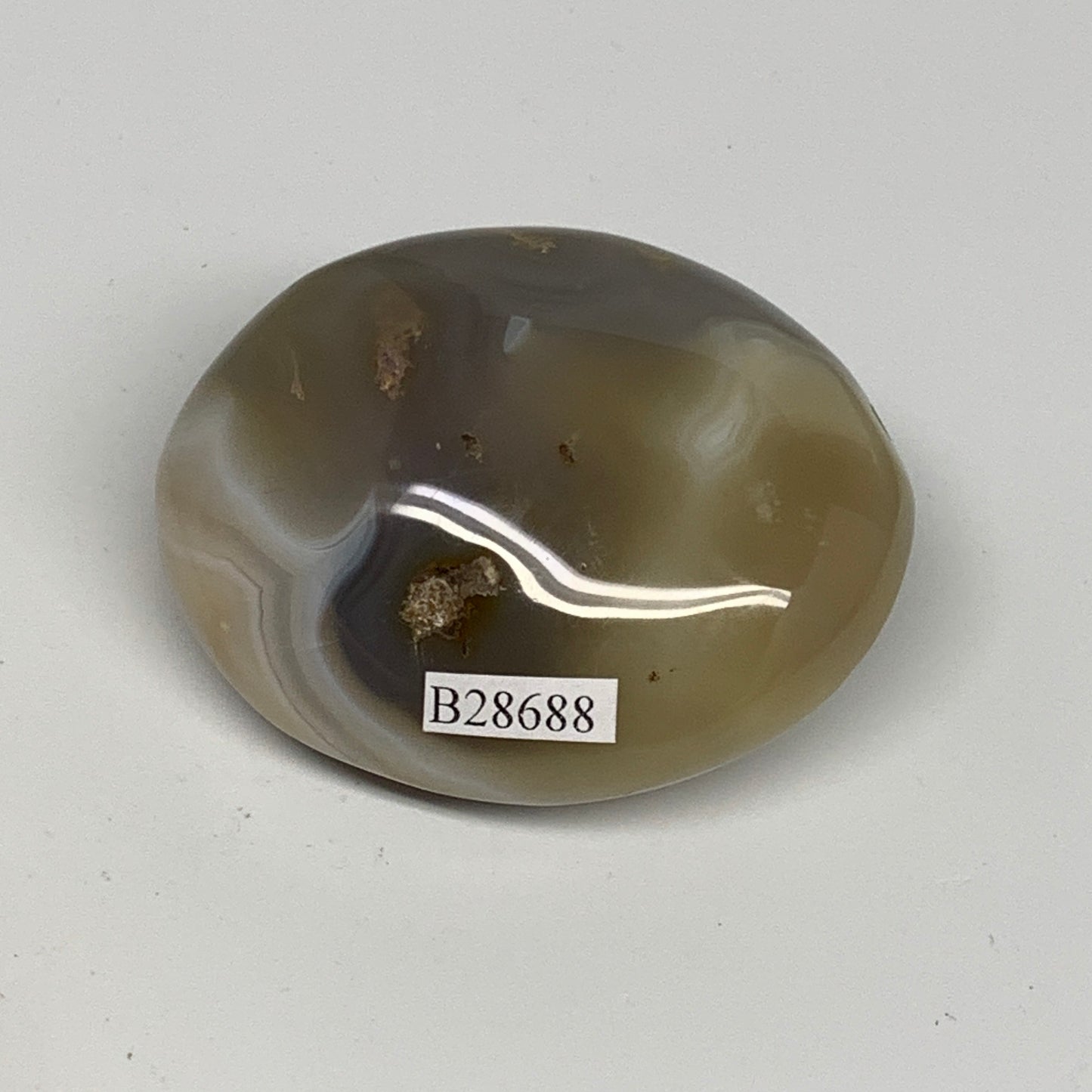 118.4g, 2.5"x2"x1.2" Orca Agate Palm-Stone Reiki Energy Crystal Reiki, B28688