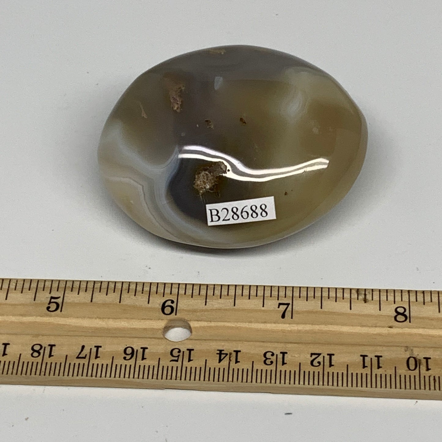 118.4g, 2.5"x2"x1.2" Orca Agate Palm-Stone Reiki Energy Crystal Reiki, B28688
