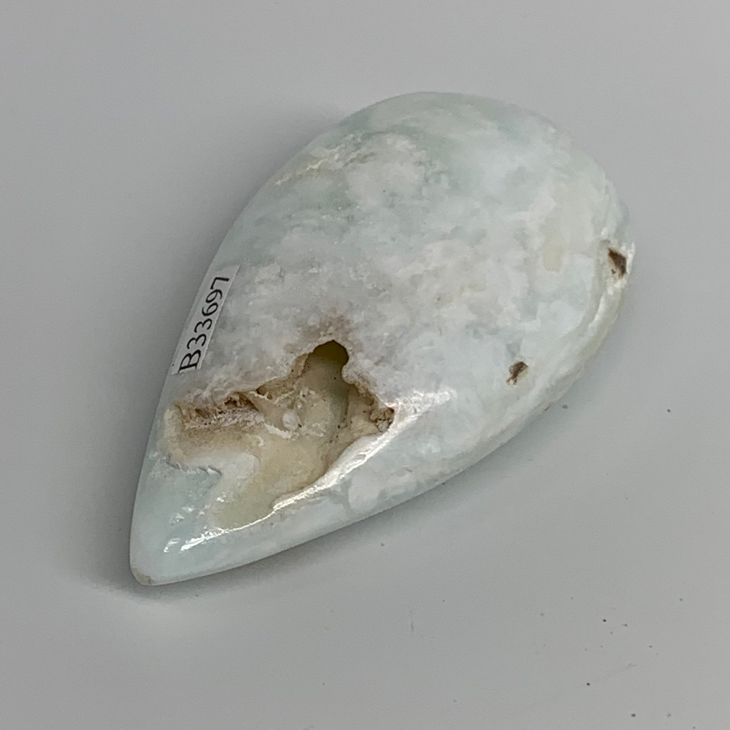 100g, 3"x1.7"x1", Caribbean Calcite Teardrop Shape @Afghanistan, B33697