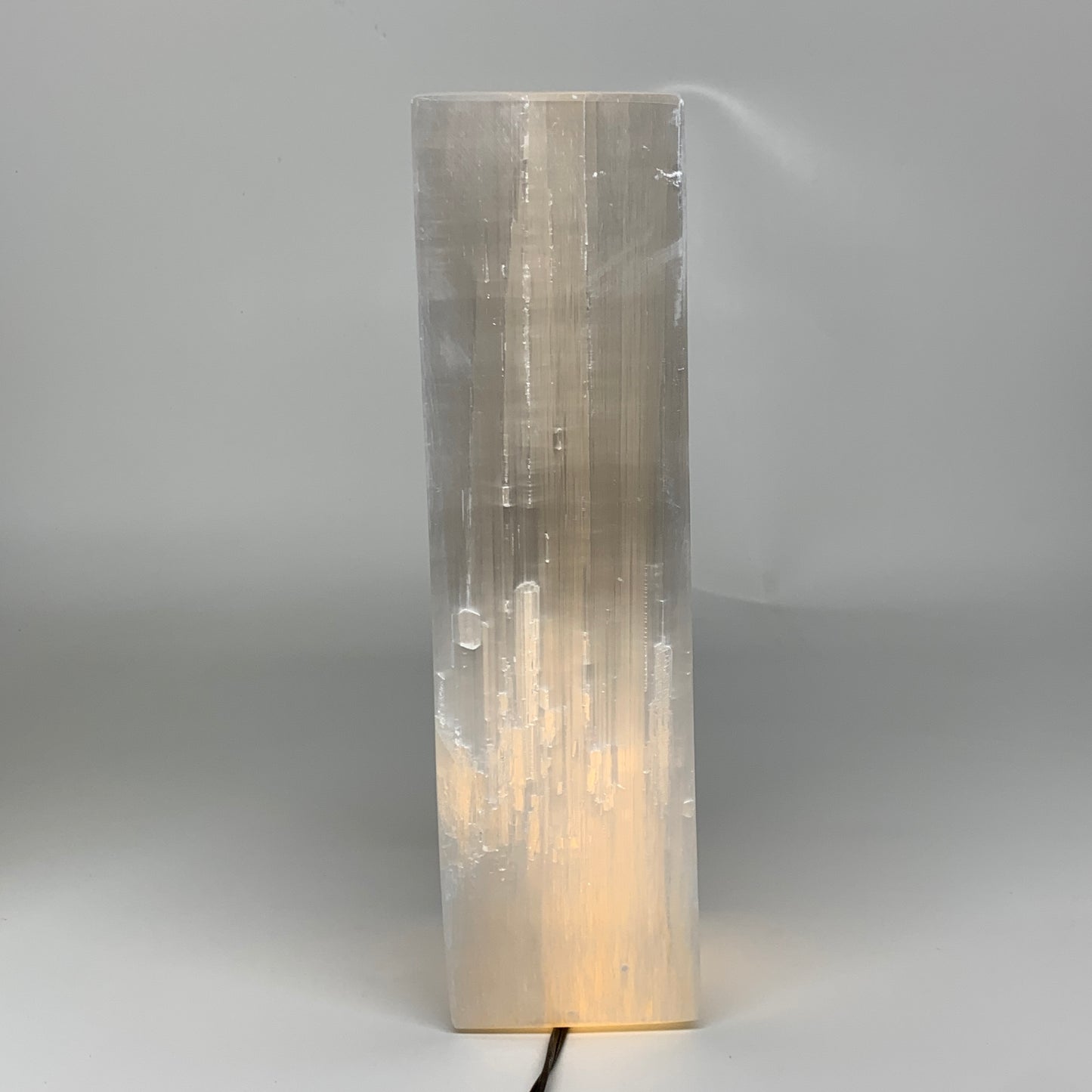 10.4 lbs. 11.75"x3.5", Rectangle Selenite (Satin Spar) Lamp, w/6ft Chord, B35791