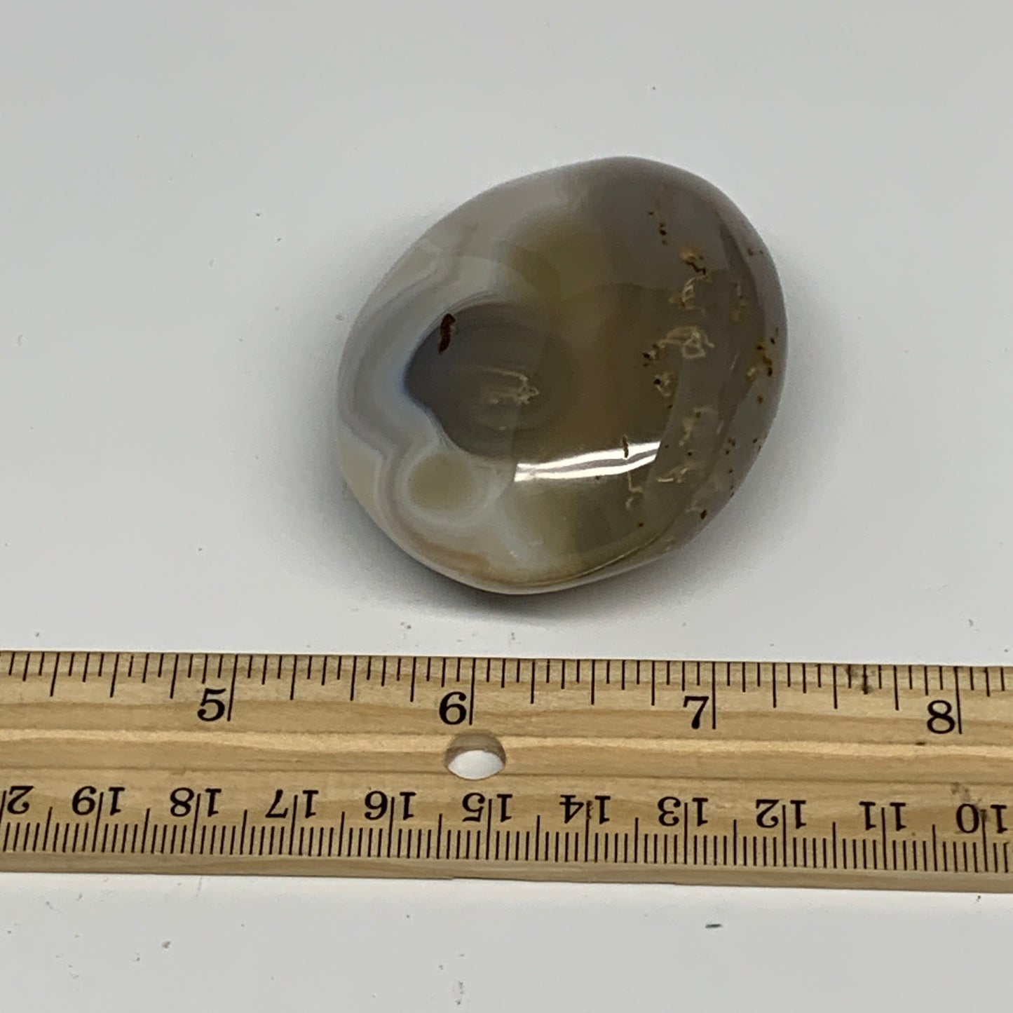 118.4g, 2.5"x2"x1.2" Orca Agate Palm-Stone Reiki Energy Crystal Reiki, B28688