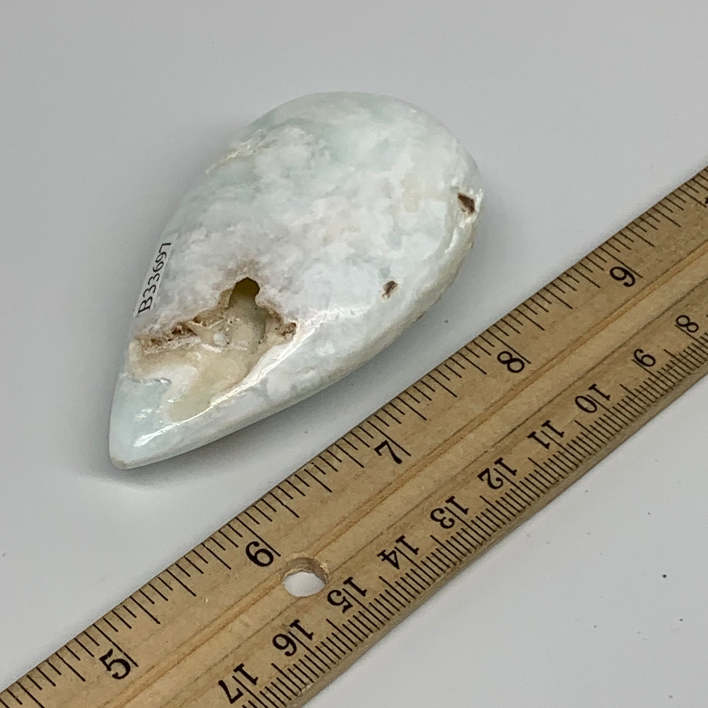 100g, 3"x1.7"x1", Caribbean Calcite Teardrop Shape @Afghanistan, B33697