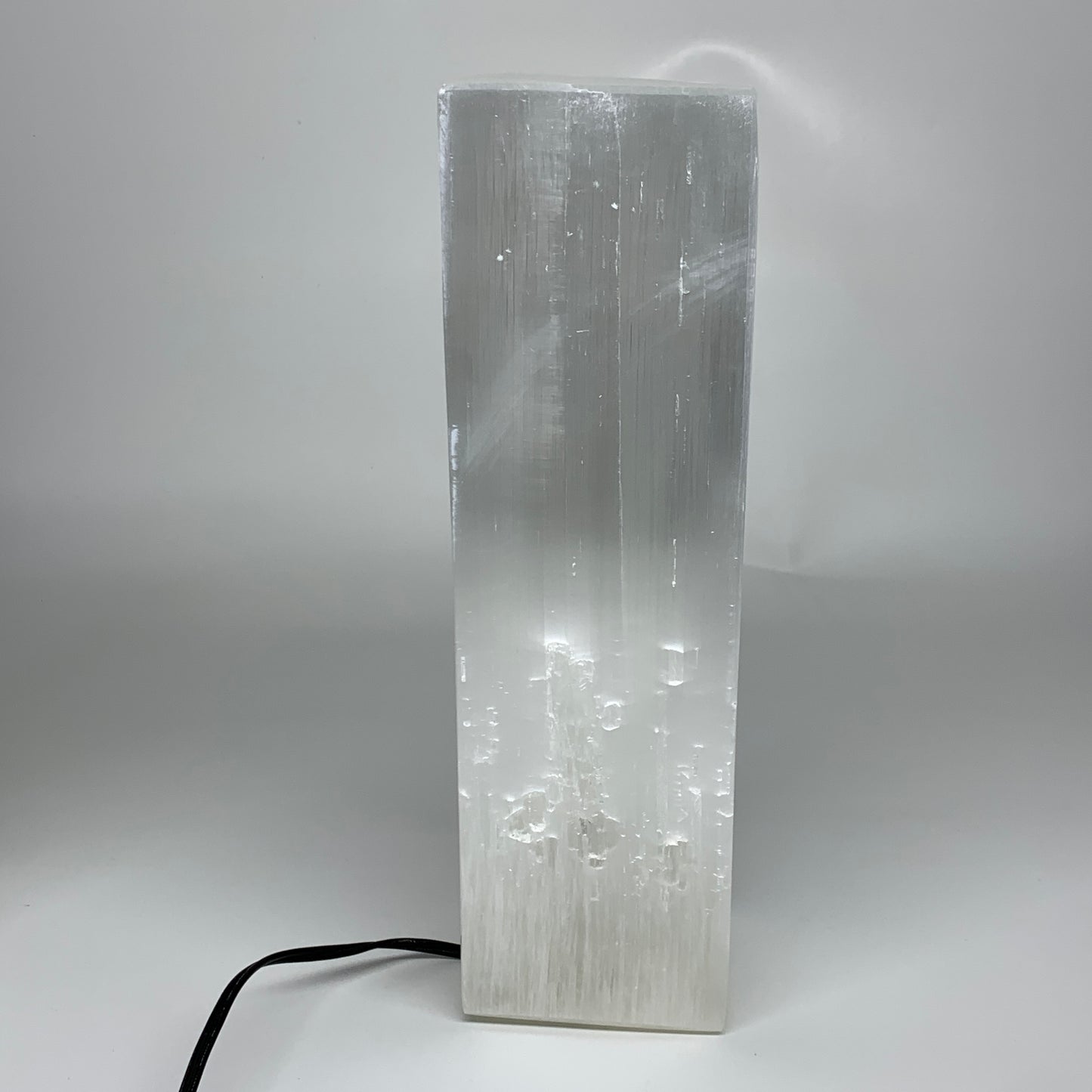 10.4 lbs. 11.75"x3.5", Rectangle Selenite (Satin Spar) Lamp, w/6ft Chord, B35791