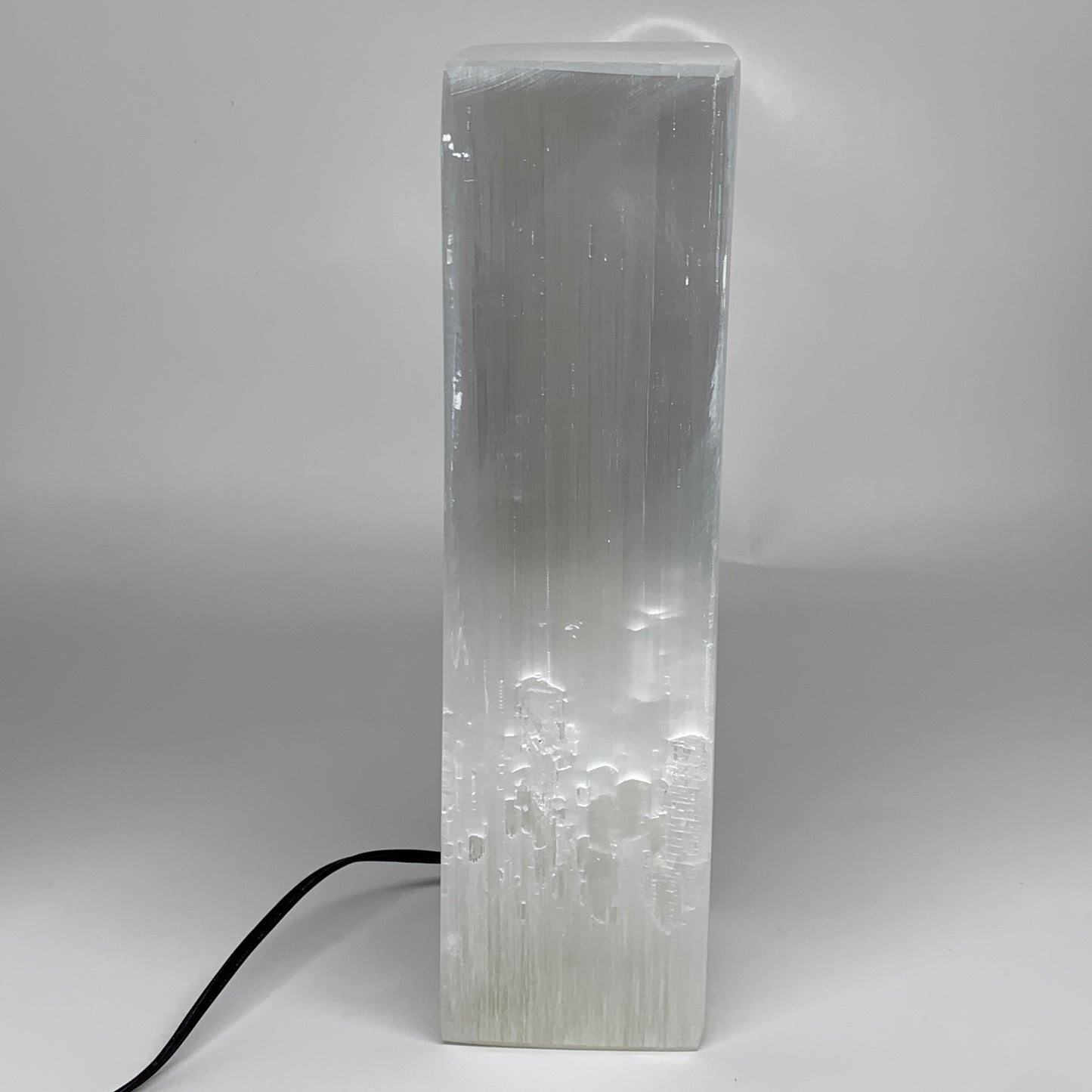 10.4 lbs. 11.75"x3.5", Rectangle Selenite (Satin Spar) Lamp, w/6ft Chord, B35791