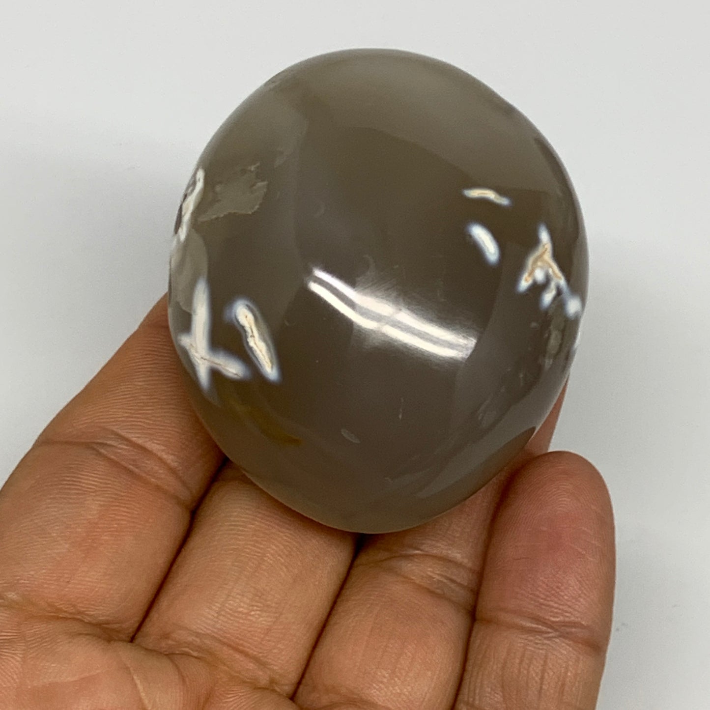 110.2g, 2.2"x1.8"x1.2" Orca Agate Palm-Stone Reiki Energy Crystal Reiki, B28687