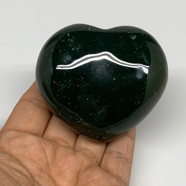 0.50 lbs, 2.5"x2.8"x1.4" Ocean Jasper Heart Polished Healing Crystal, B30874