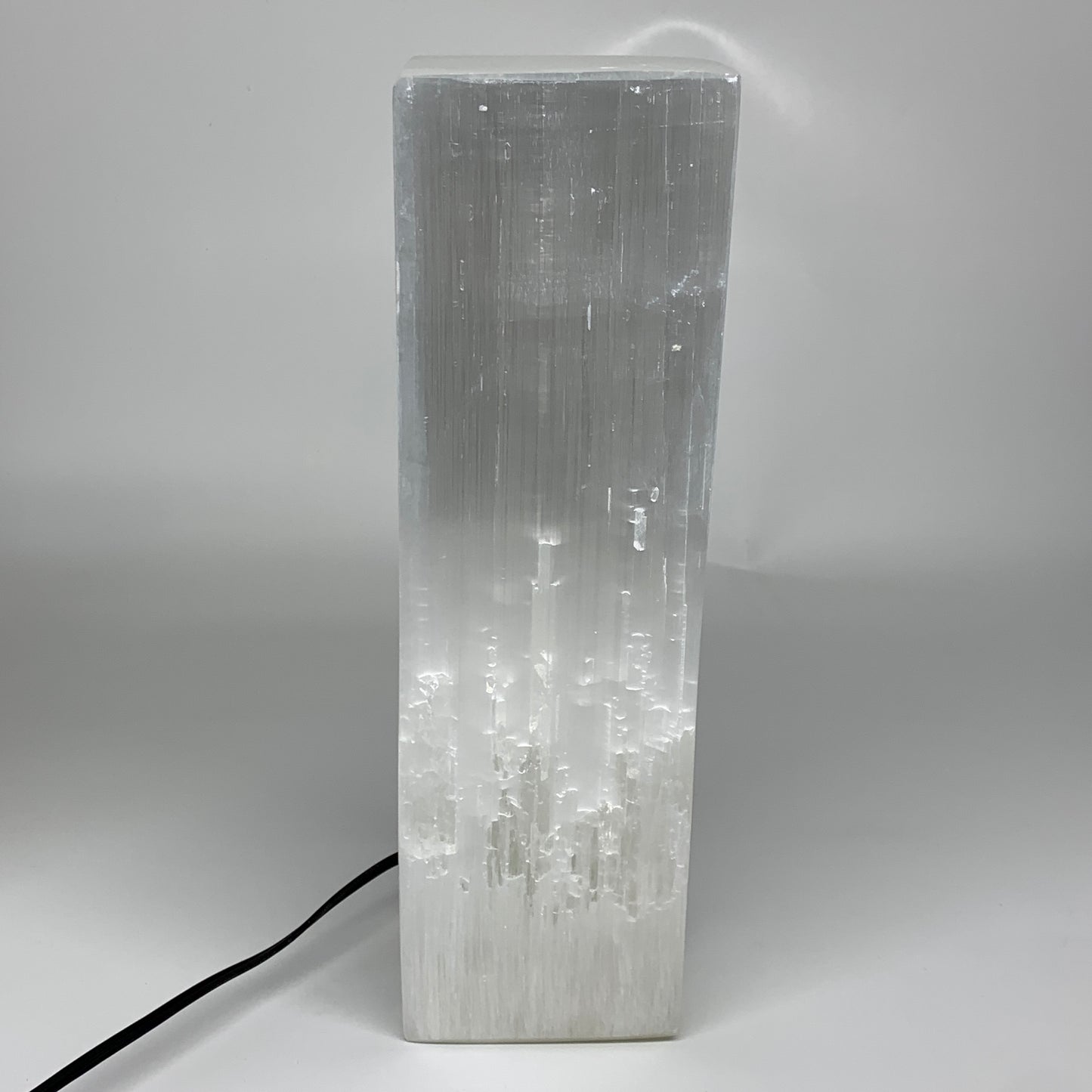 10.4 lbs. 11.75"x3.5", Rectangle Selenite (Satin Spar) Lamp, w/6ft Chord, B35791