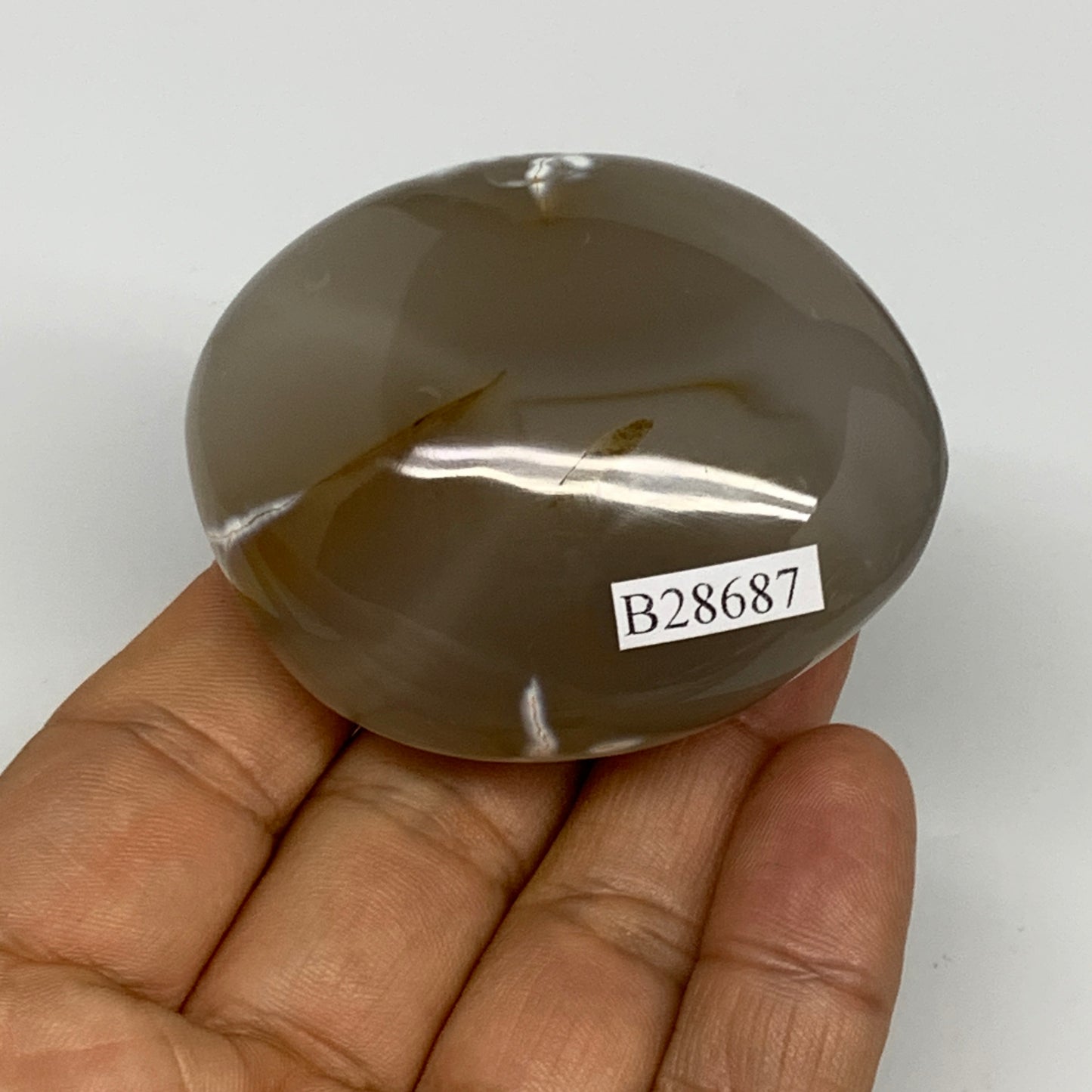 110.2g, 2.2"x1.8"x1.2" Orca Agate Palm-Stone Reiki Energy Crystal Reiki, B28687