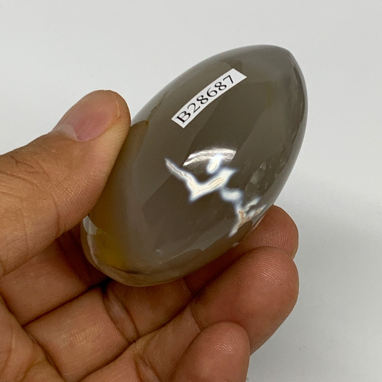 110.2g, 2.2"x1.8"x1.2" Orca Agate Palm-Stone Reiki Energy Crystal Reiki, B28687