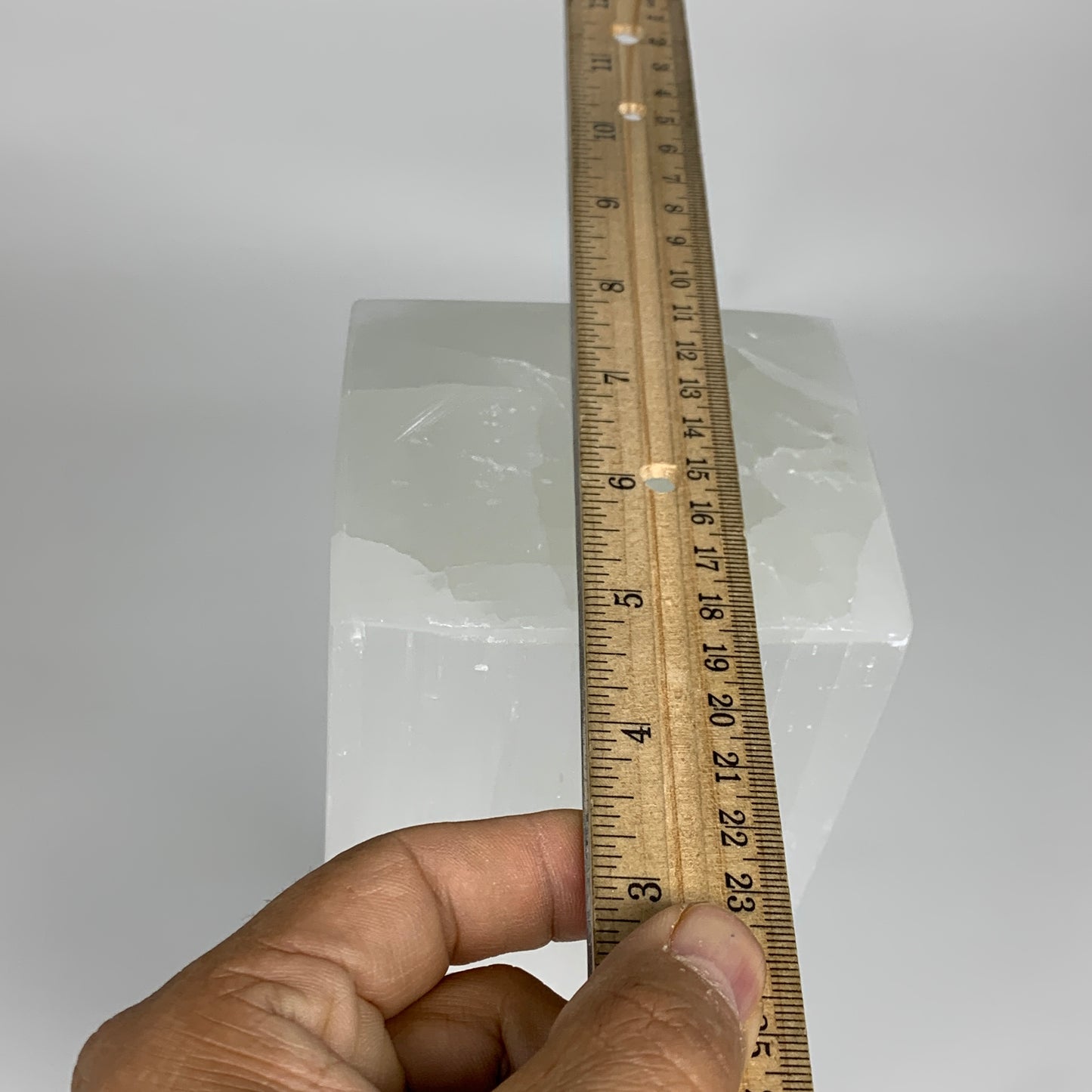 10.4 lbs. 11.75"x3.5", Rectangle Selenite (Satin Spar) Lamp, w/6ft Chord, B35791