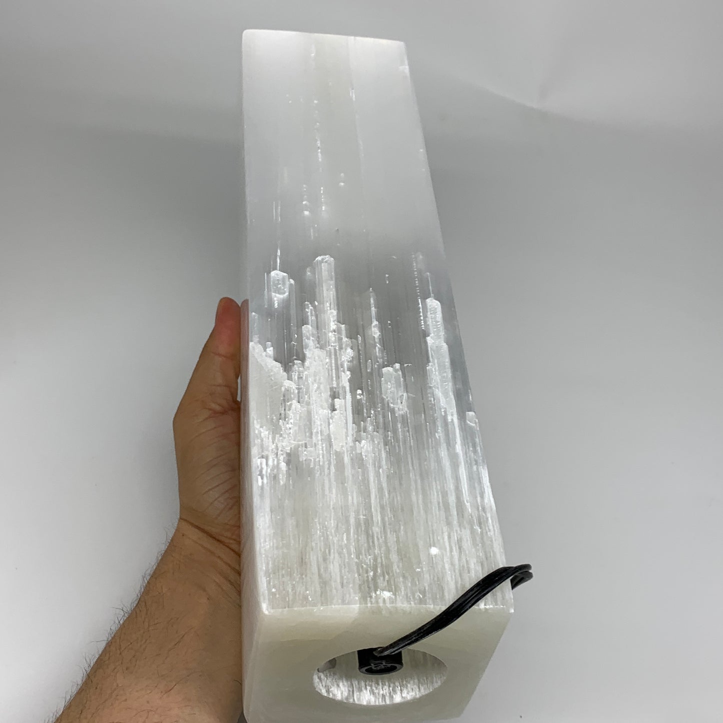 10.4 lbs. 11.75"x3.5", Rectangle Selenite (Satin Spar) Lamp, w/6ft Chord, B35791