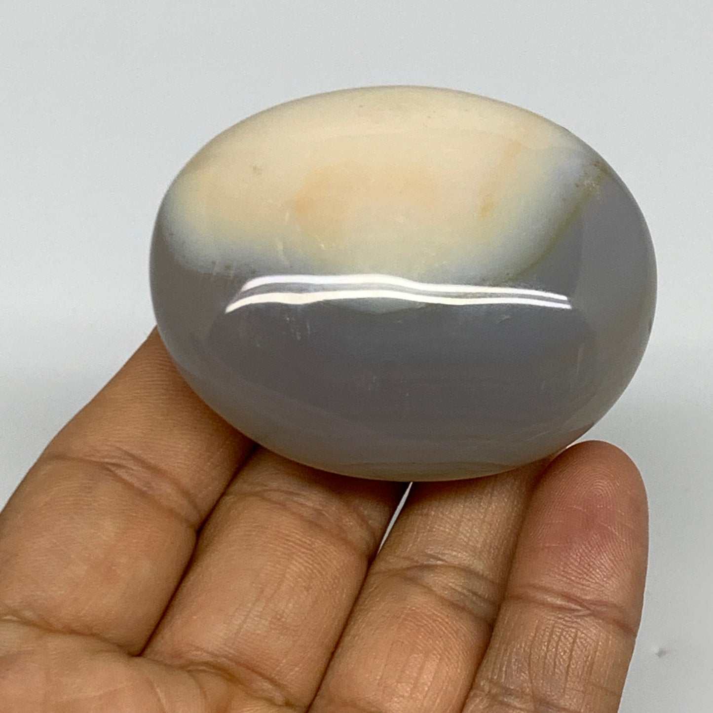 87g, 2.2"x1.8"x1" Orca Agate Palm-Stone Reiki Energy Crystal Reiki, B27884