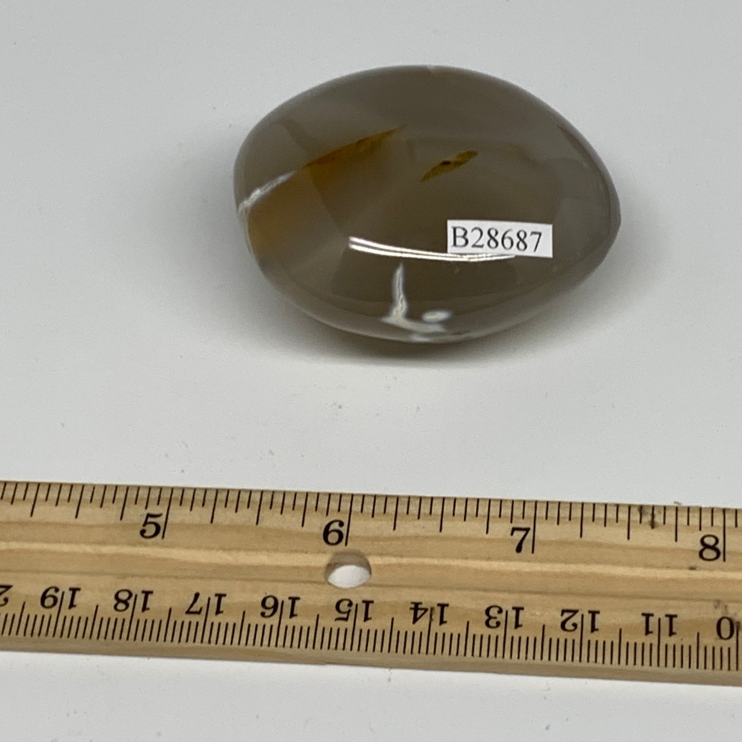 110.2g, 2.2"x1.8"x1.2" Orca Agate Palm-Stone Reiki Energy Crystal Reiki, B28687