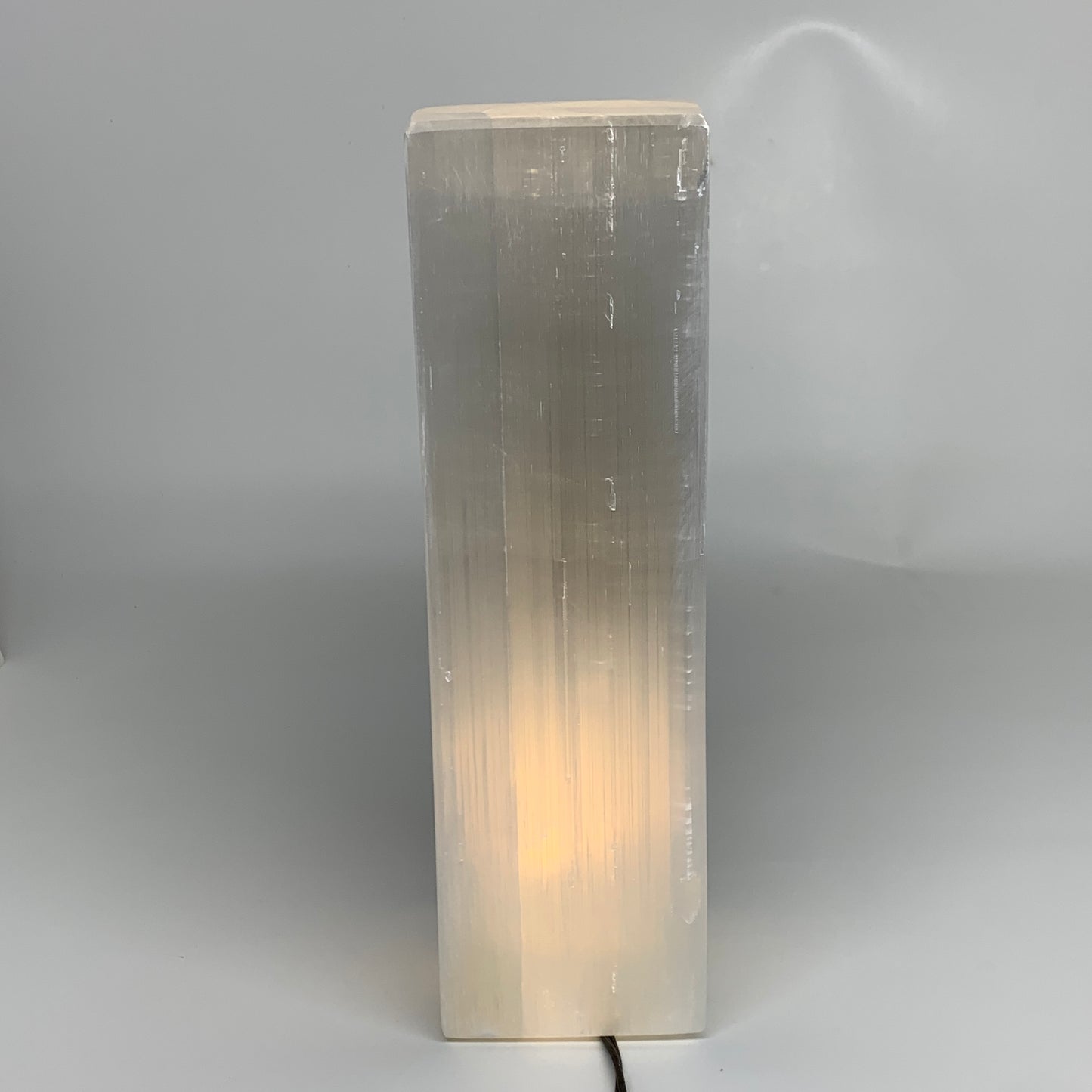 11.3 lbs. 11.75"x3.5", Rectangle Selenite (Satin Spar) Lamp, w/6ft Chord, B35792