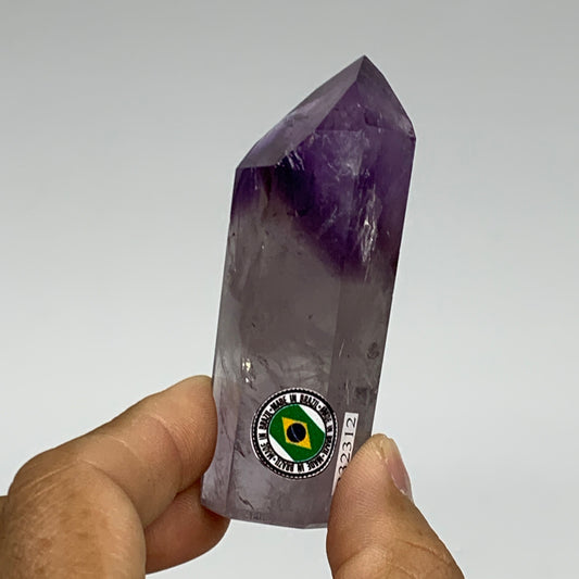 92g, 3"x1.2"x1", Natural Amethyst Tower Point Obelisk @Brazil, B32312