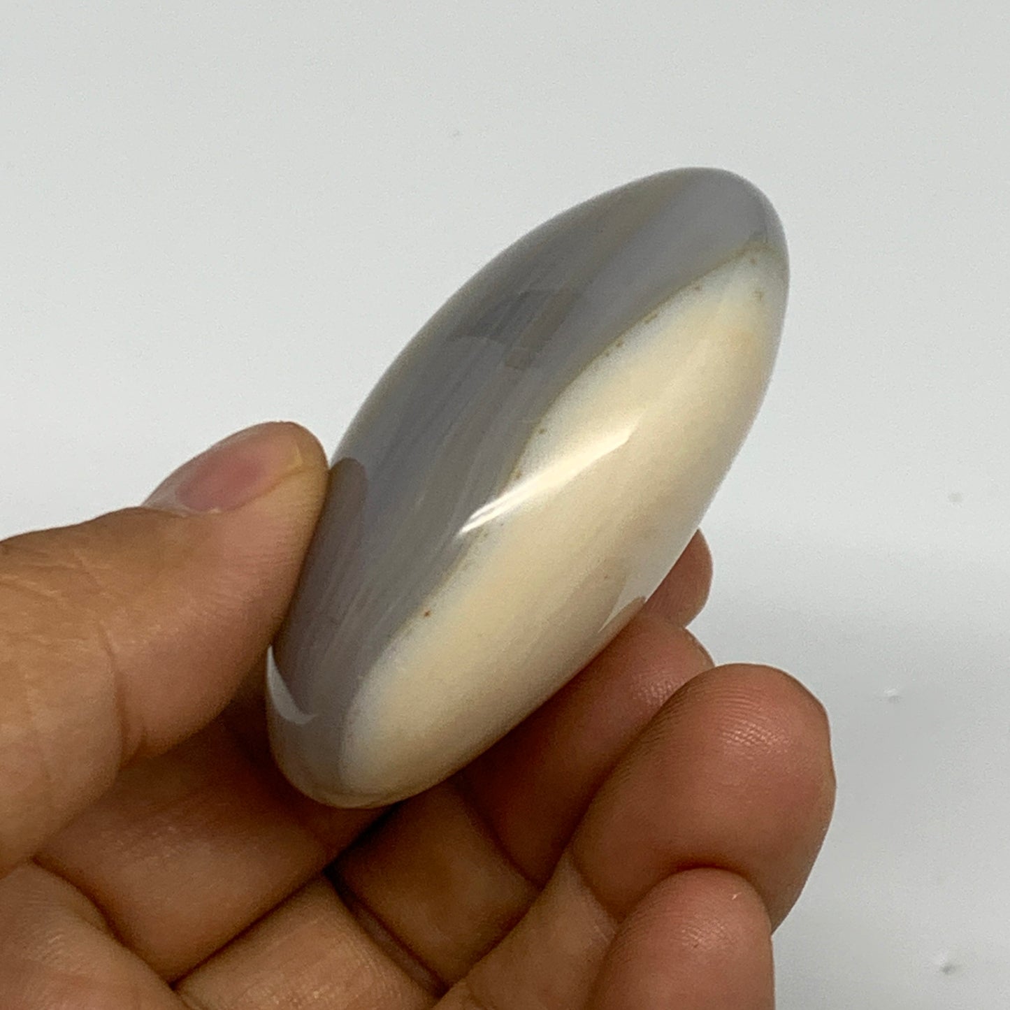 87g, 2.2"x1.8"x1" Orca Agate Palm-Stone Reiki Energy Crystal Reiki, B27884
