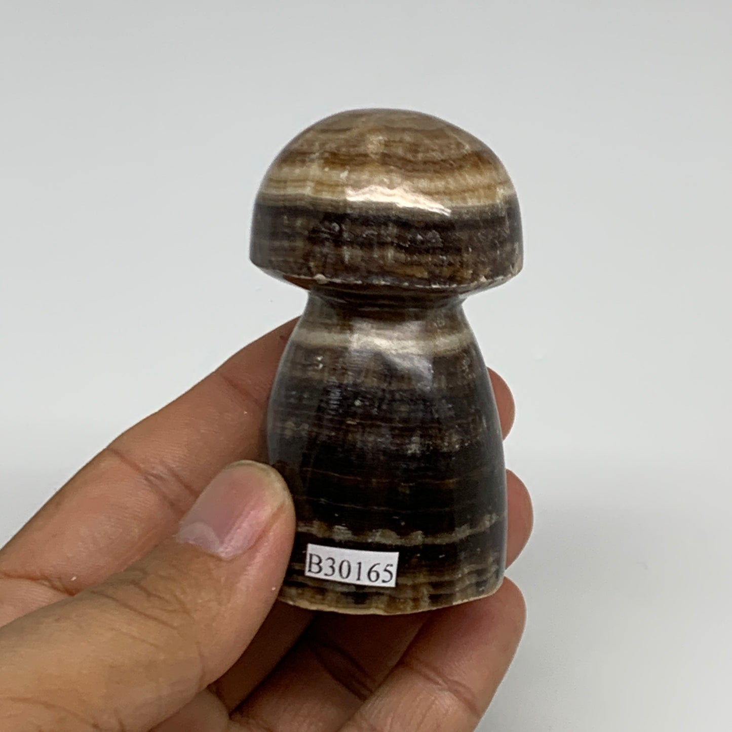 146.1g, 2.6"x1.4" Natural Chocolate Calcite Mushroom Gemstone @Pakistan, B30165